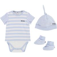 Baby White Sky Ens Body & Slippers & Hat Set