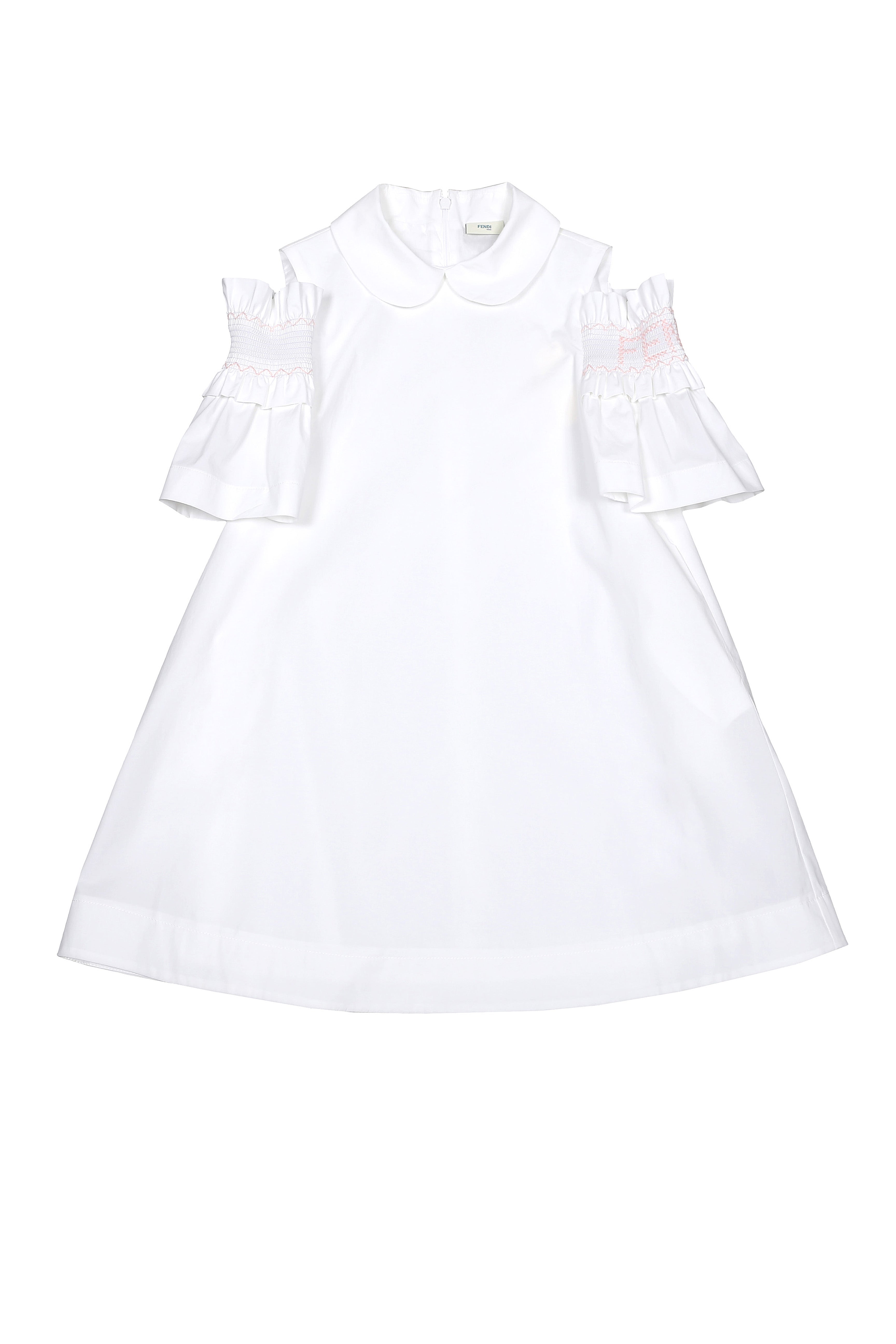 Girls White Cotton Dress