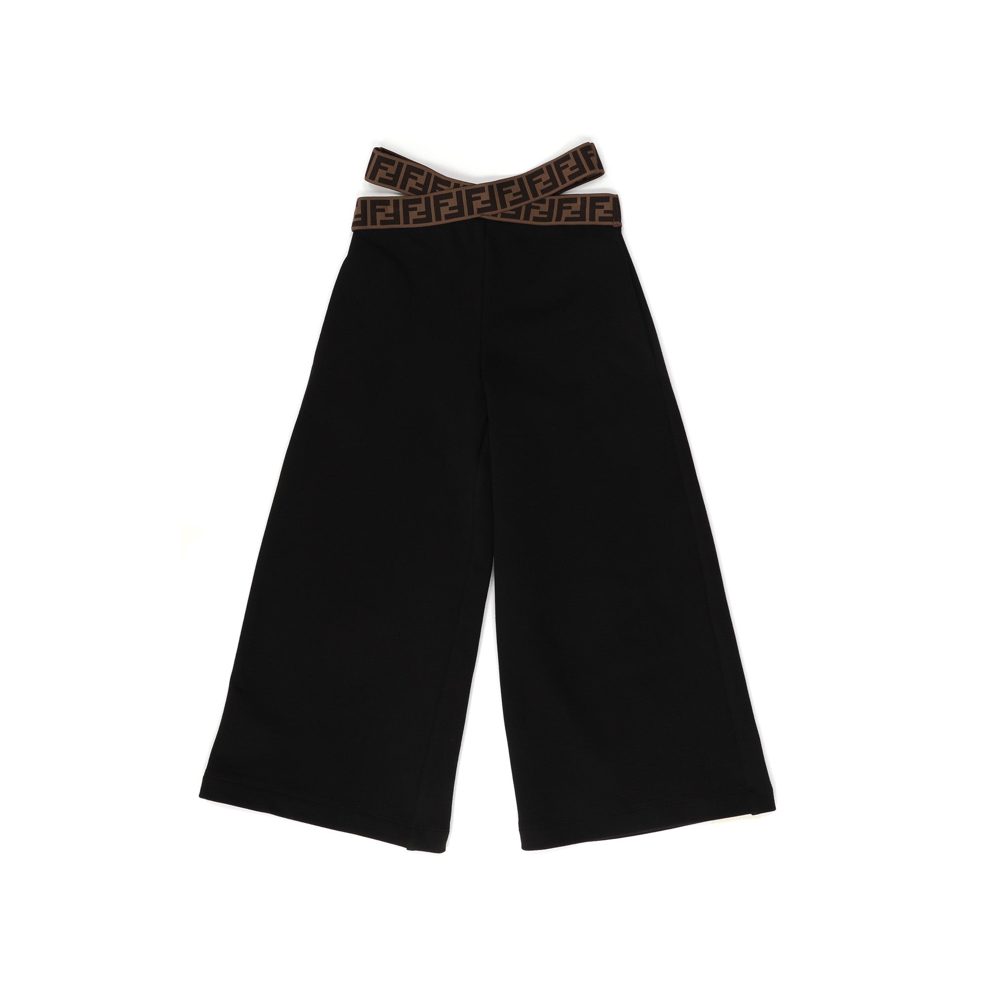 Girls Black Logo Cotton Trousers