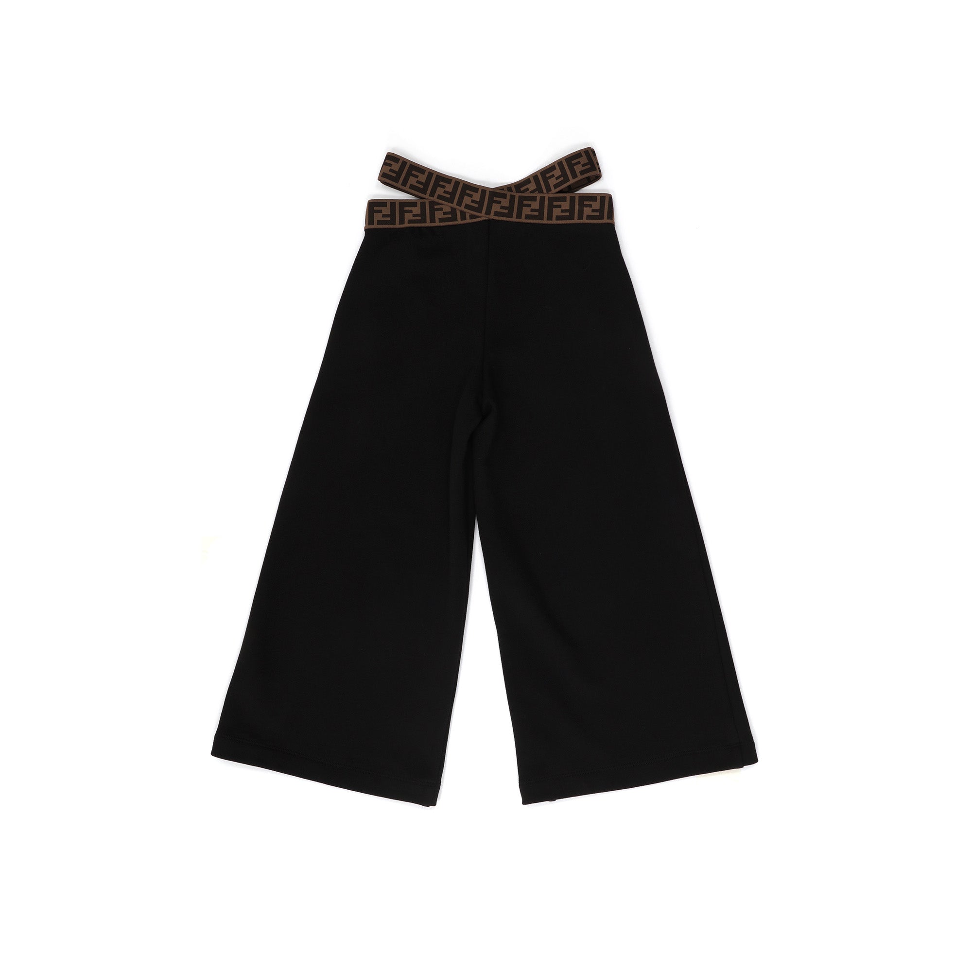 Girls Black Logo Cotton Trousers