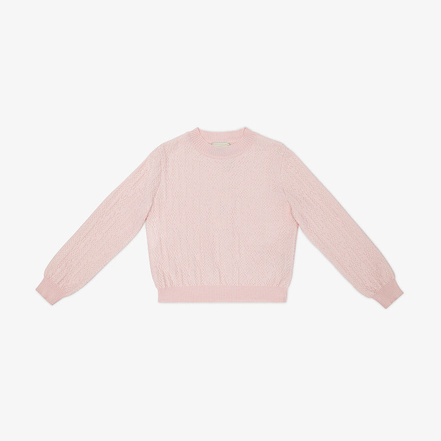 Girls Pink Cotton Sweater