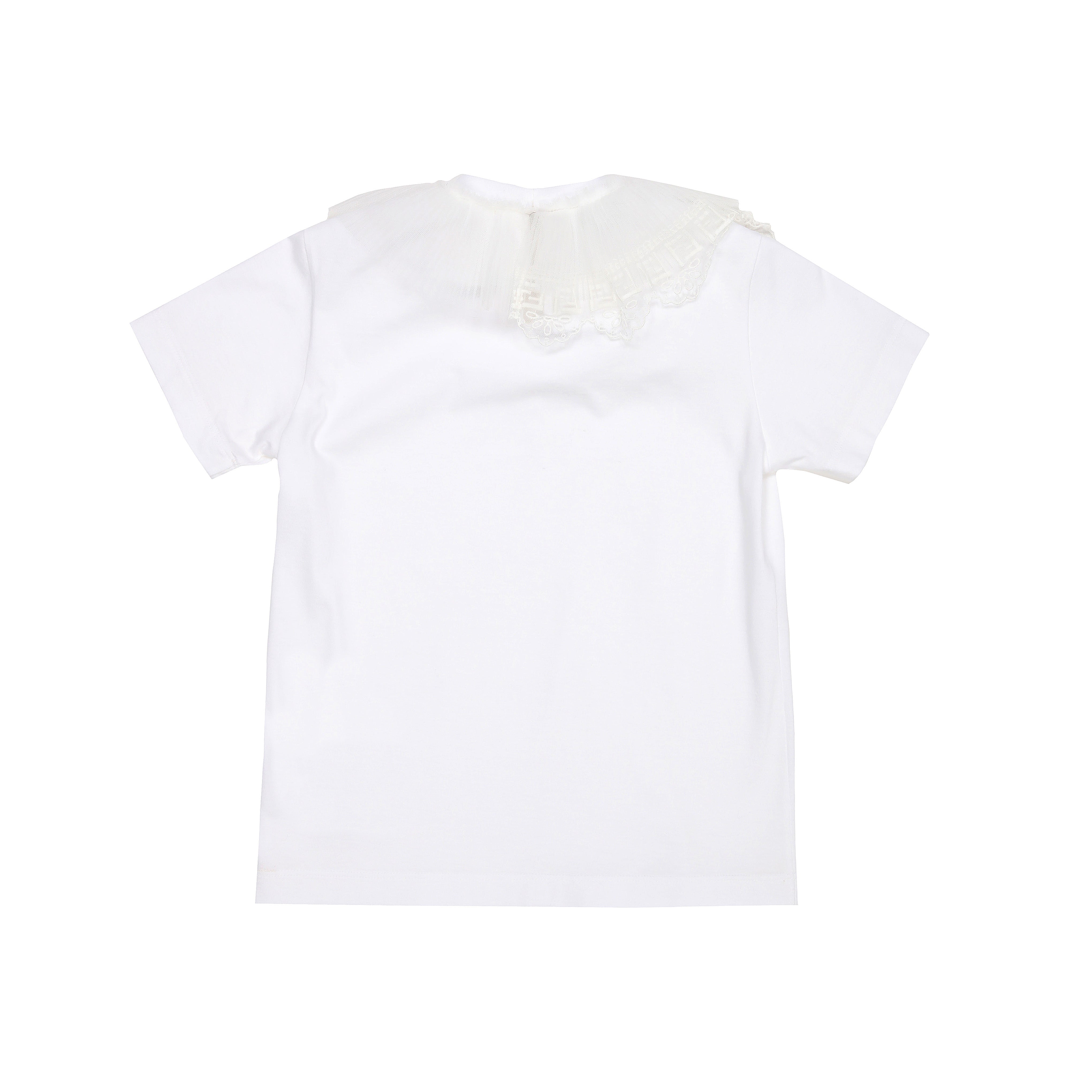 Girls White Cotton T-Shirt