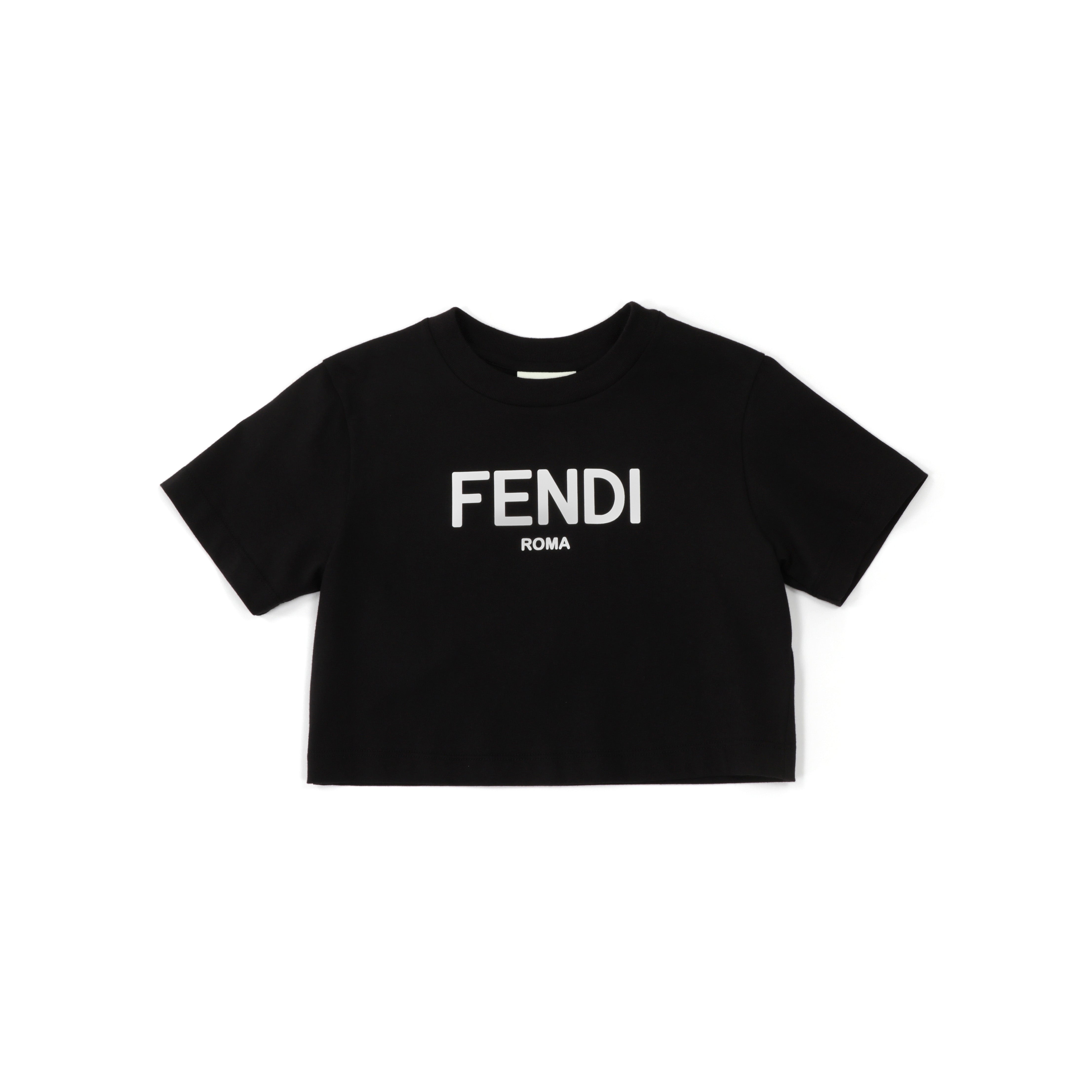 Girls Black Logo Cotton T-Shirt
