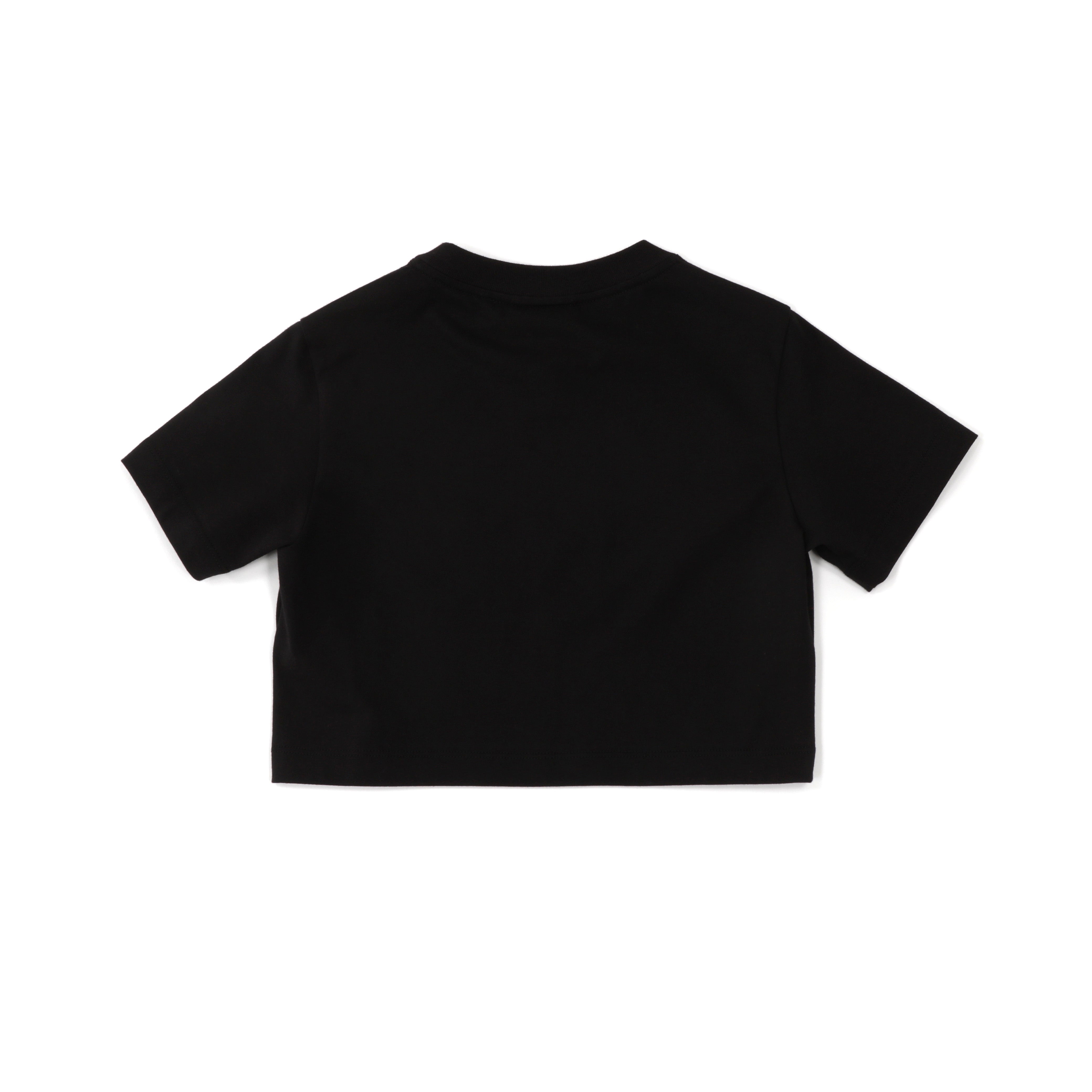 Girls Black Logo Cotton T-Shirt