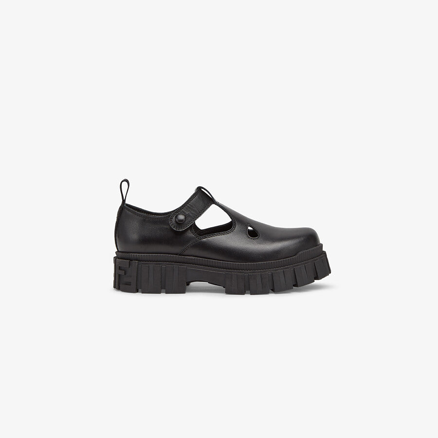 Girls Black Leather Shoes