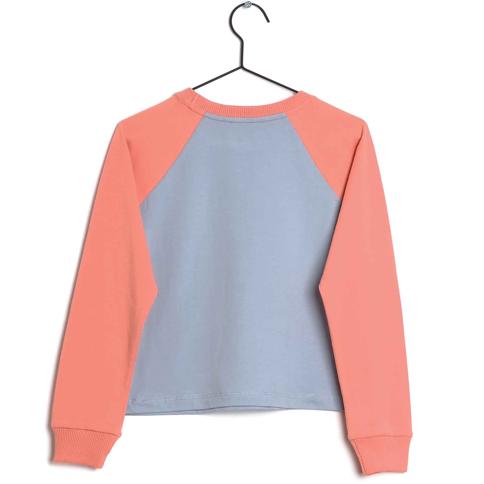 Girls Blue & Orange Cotton T-shirt