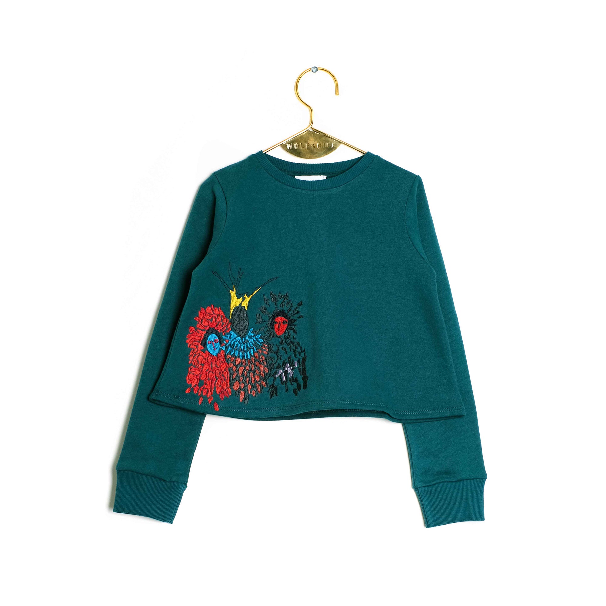 Girls Green Cotton Jumper