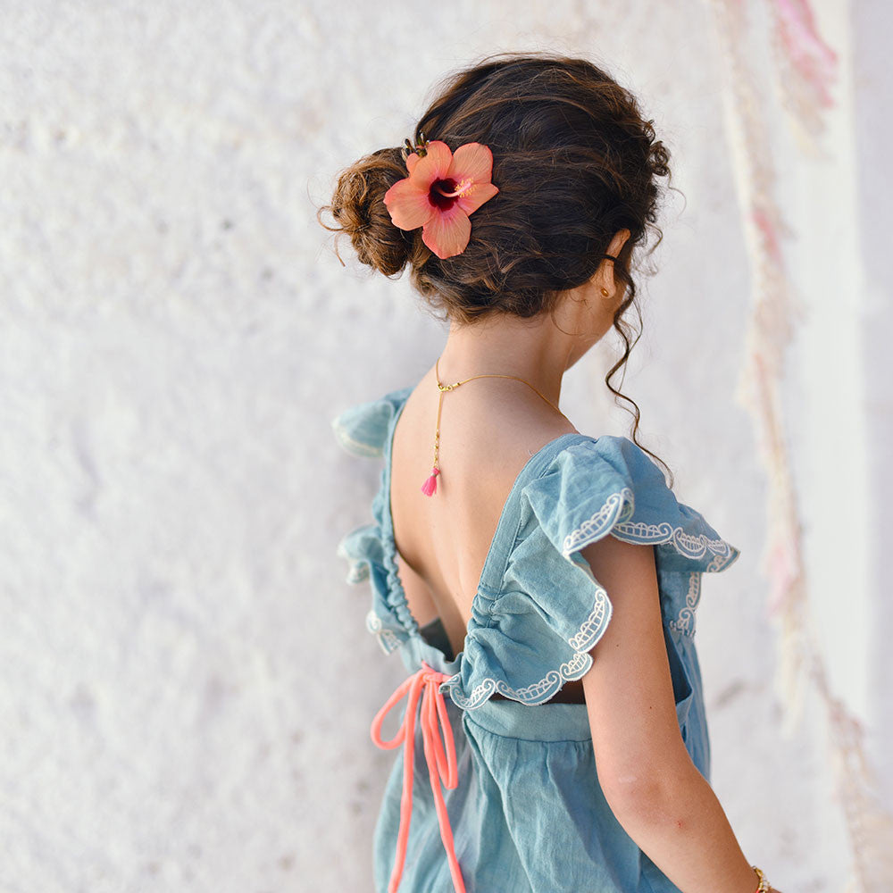 Girls Blue 'Celeste' Romper