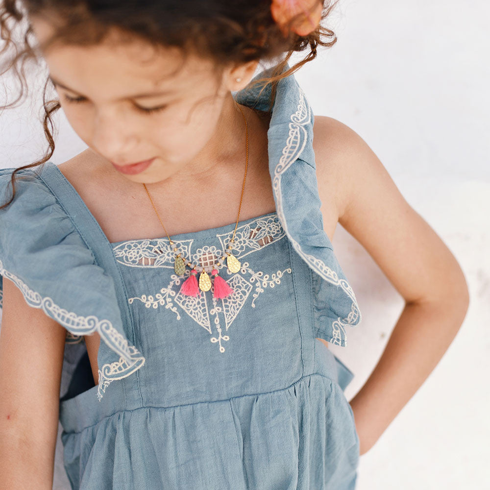Girls Blue 'Celeste' Romper