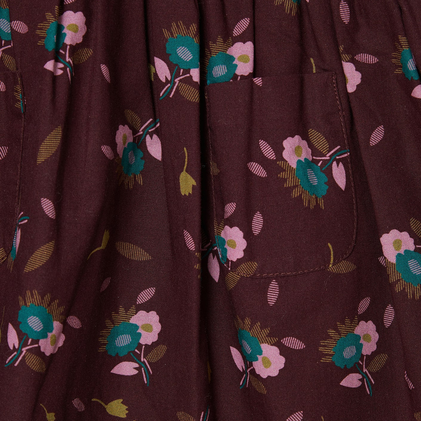 Baby Girls Brown Printed Cotton Dress