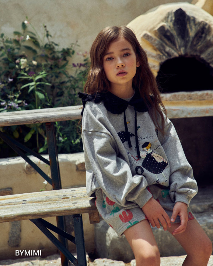 Girls Black Detachable Collar