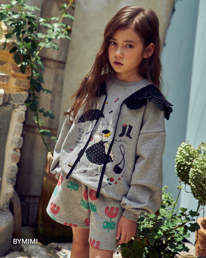 Girls Black Detachable Collar