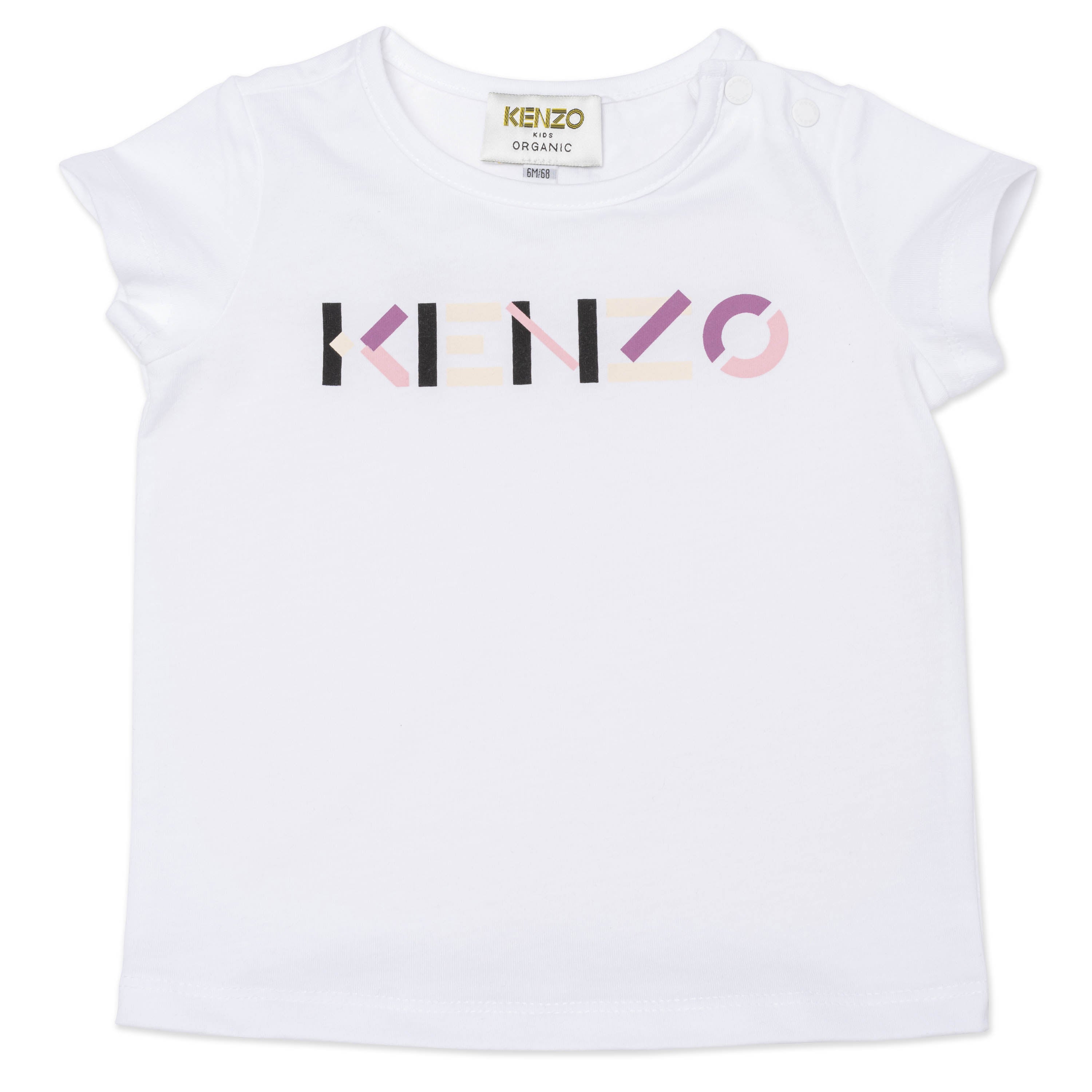 Baby Girls White Logo Cotton T-Shirt