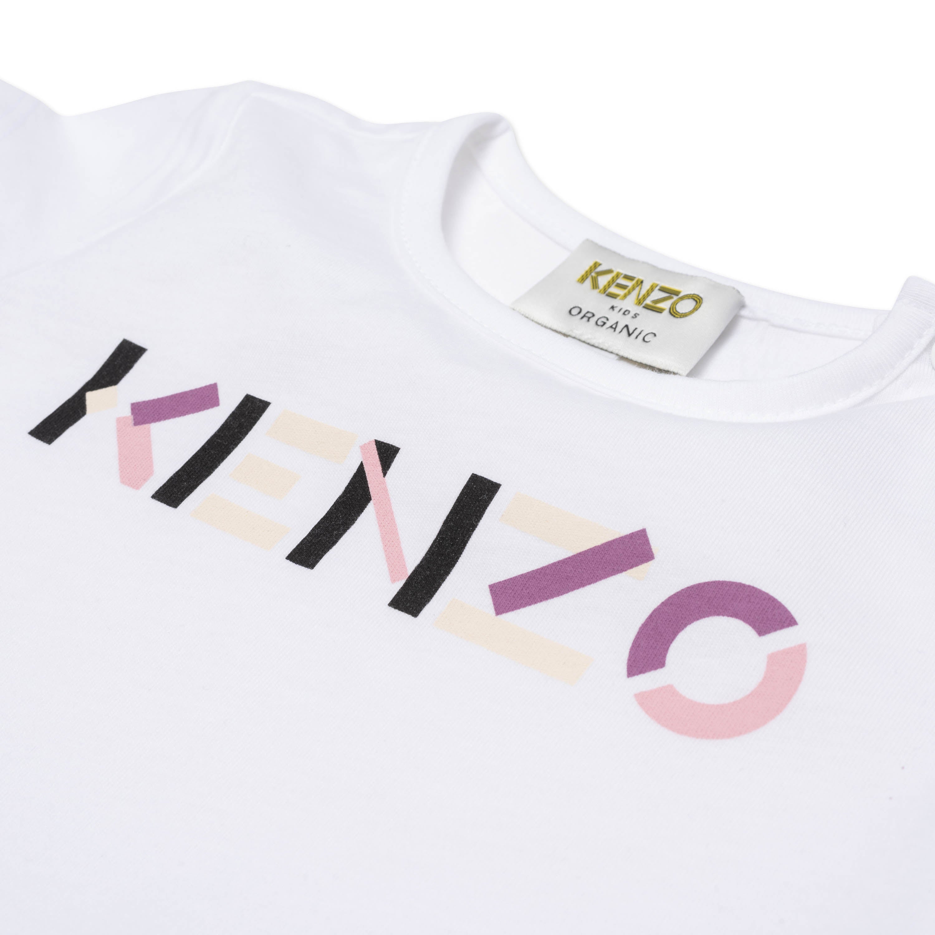 Baby Girls White Logo Cotton T-Shirt