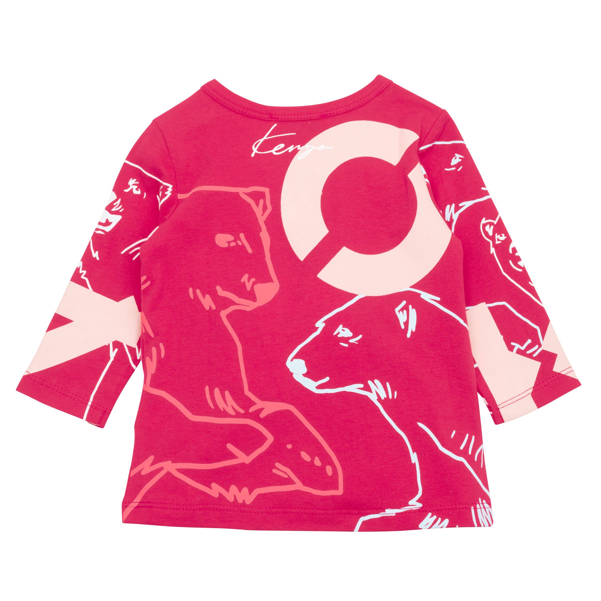 Baby Girls Pink Printed Cotton T-Shirt