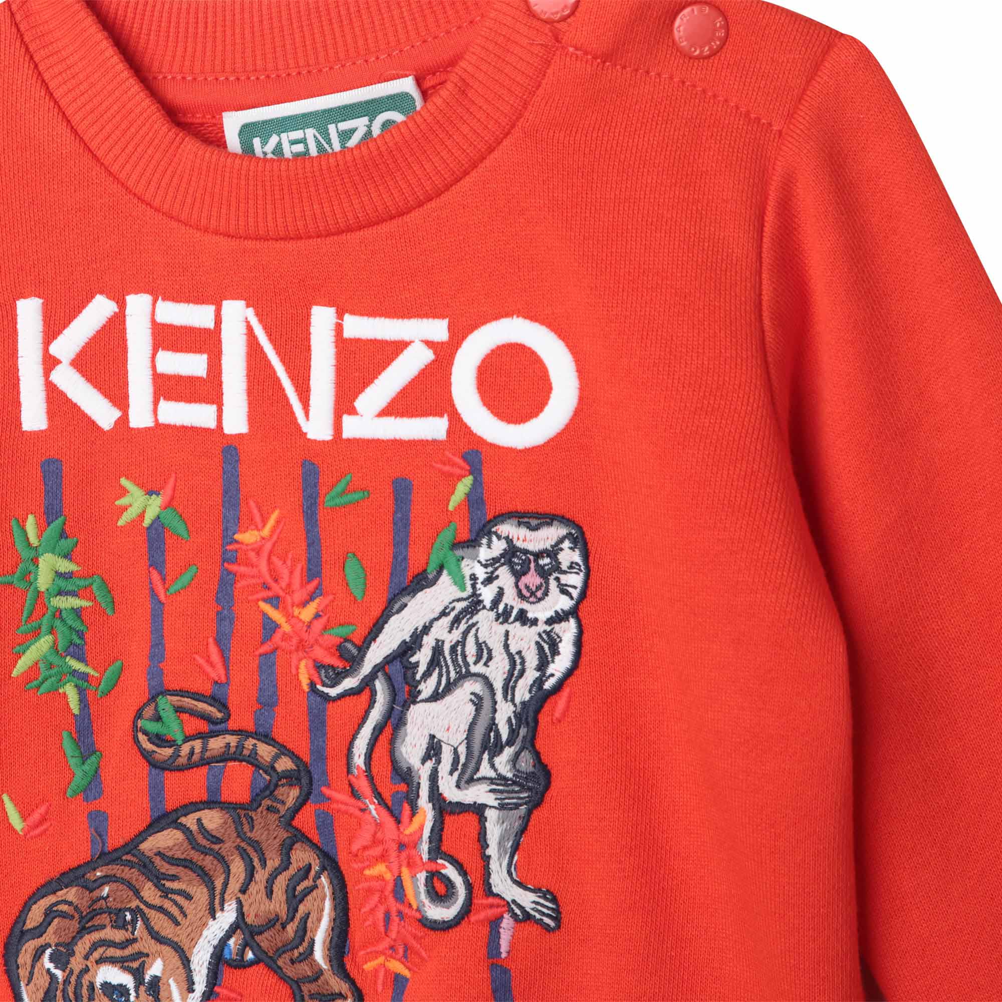 Baby Boys Red Logo Cotton Sweatshirt