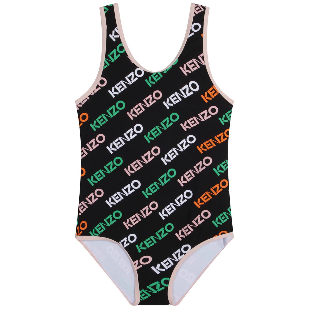 Girls Black Logo Swimsuit