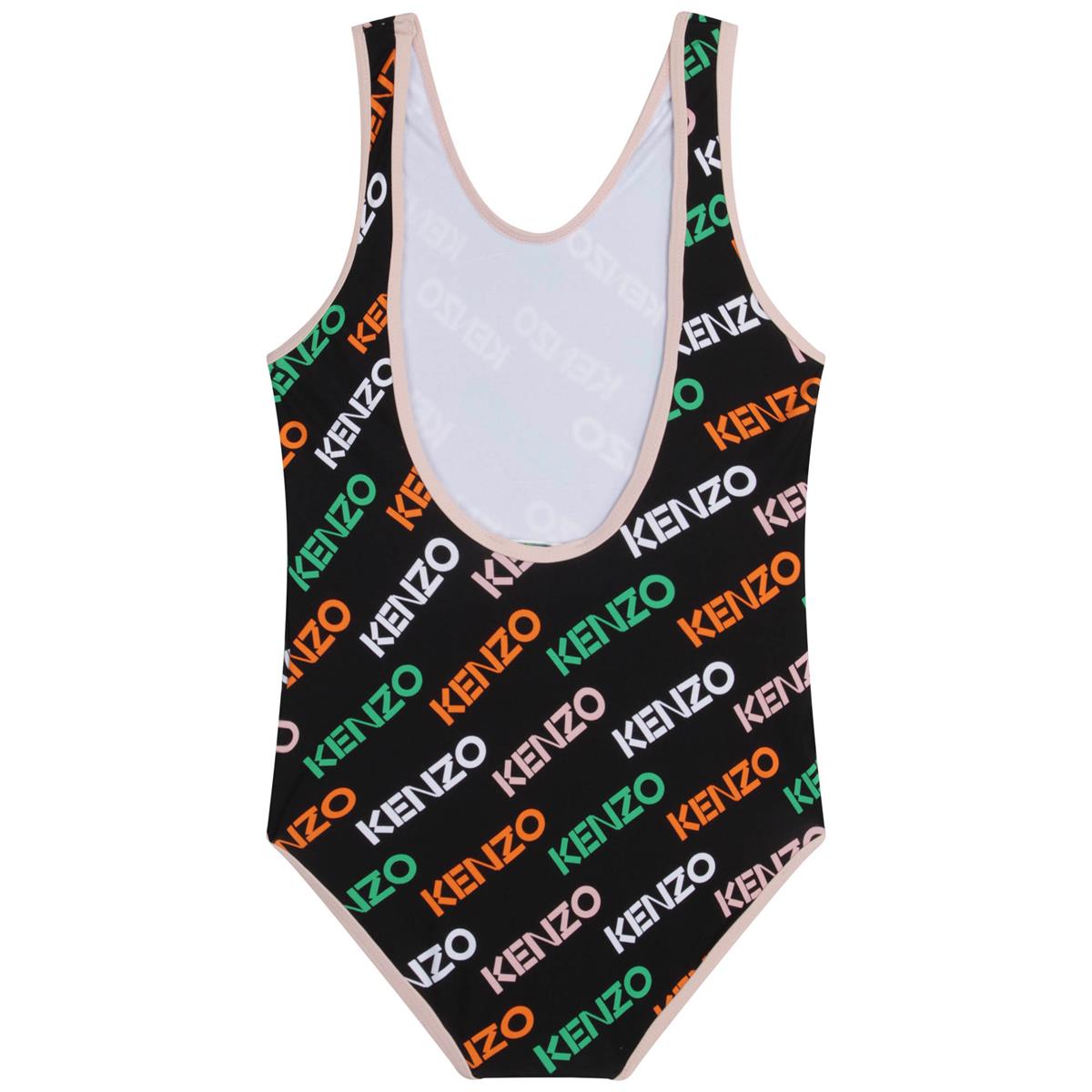 Girls Black Logo Swimsuit