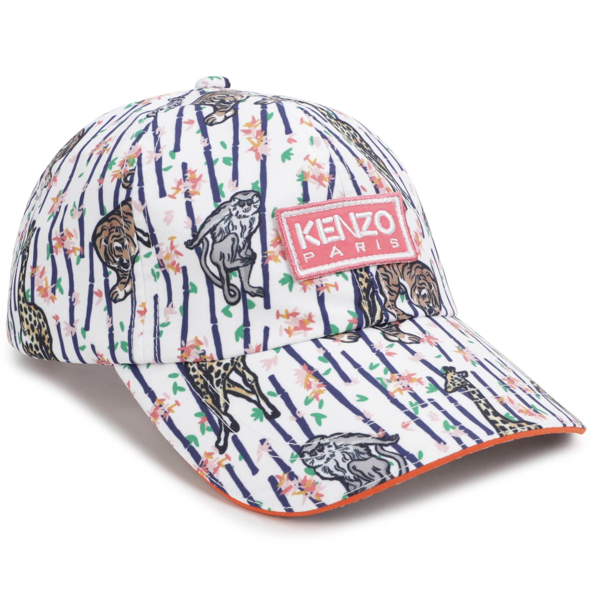 Girls White Printed Cap