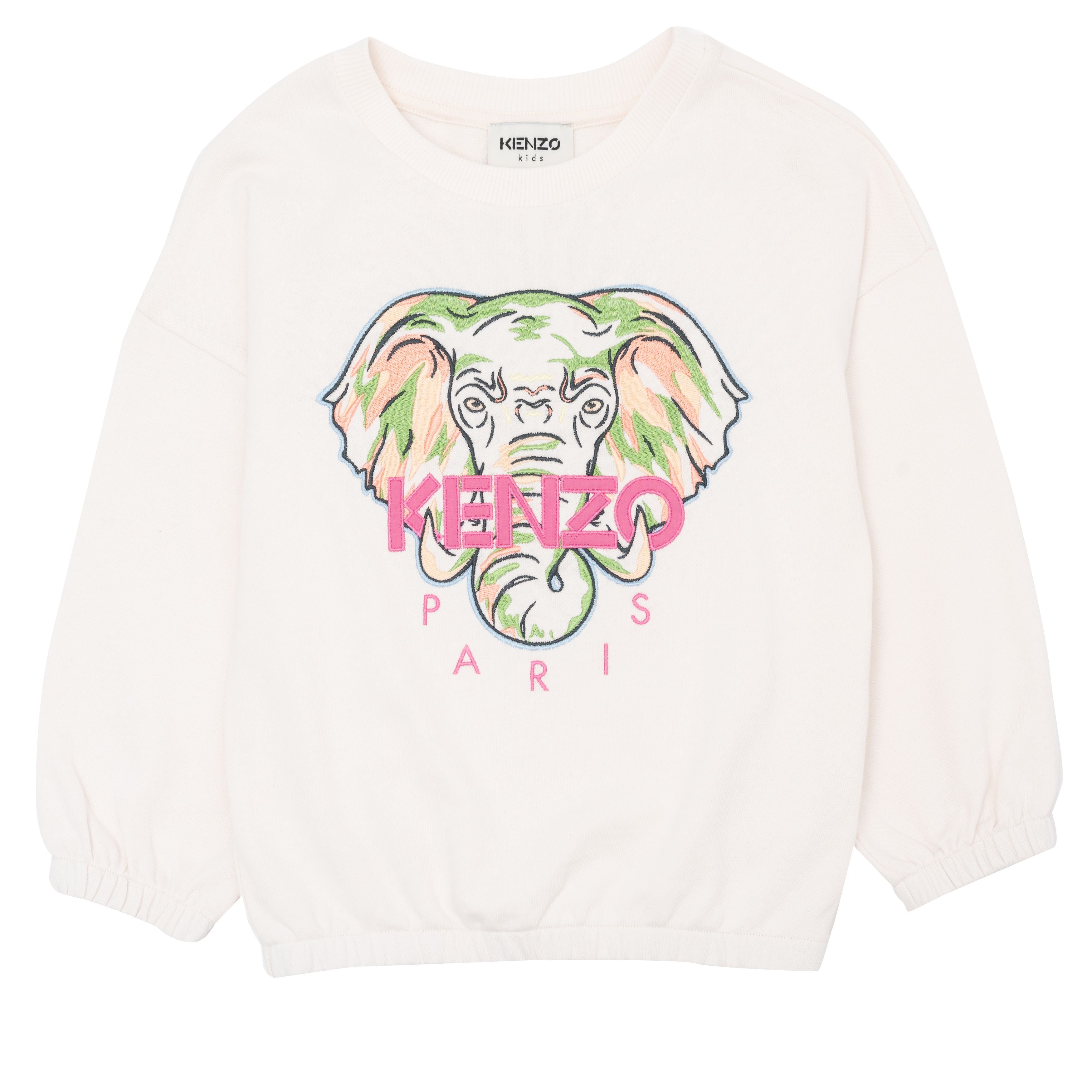 Girls White Logo Cotton Dress