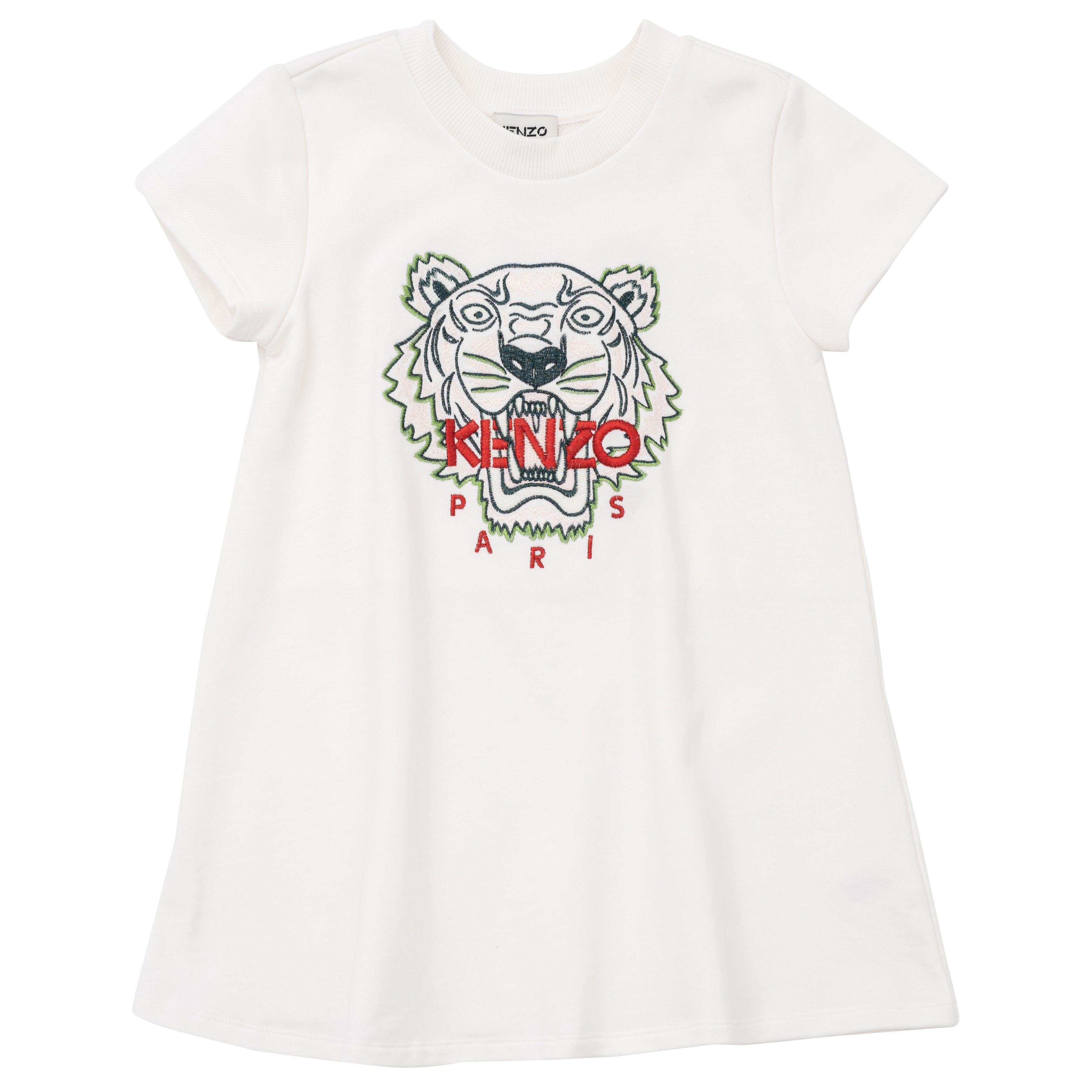 Girls White Cotton Dress