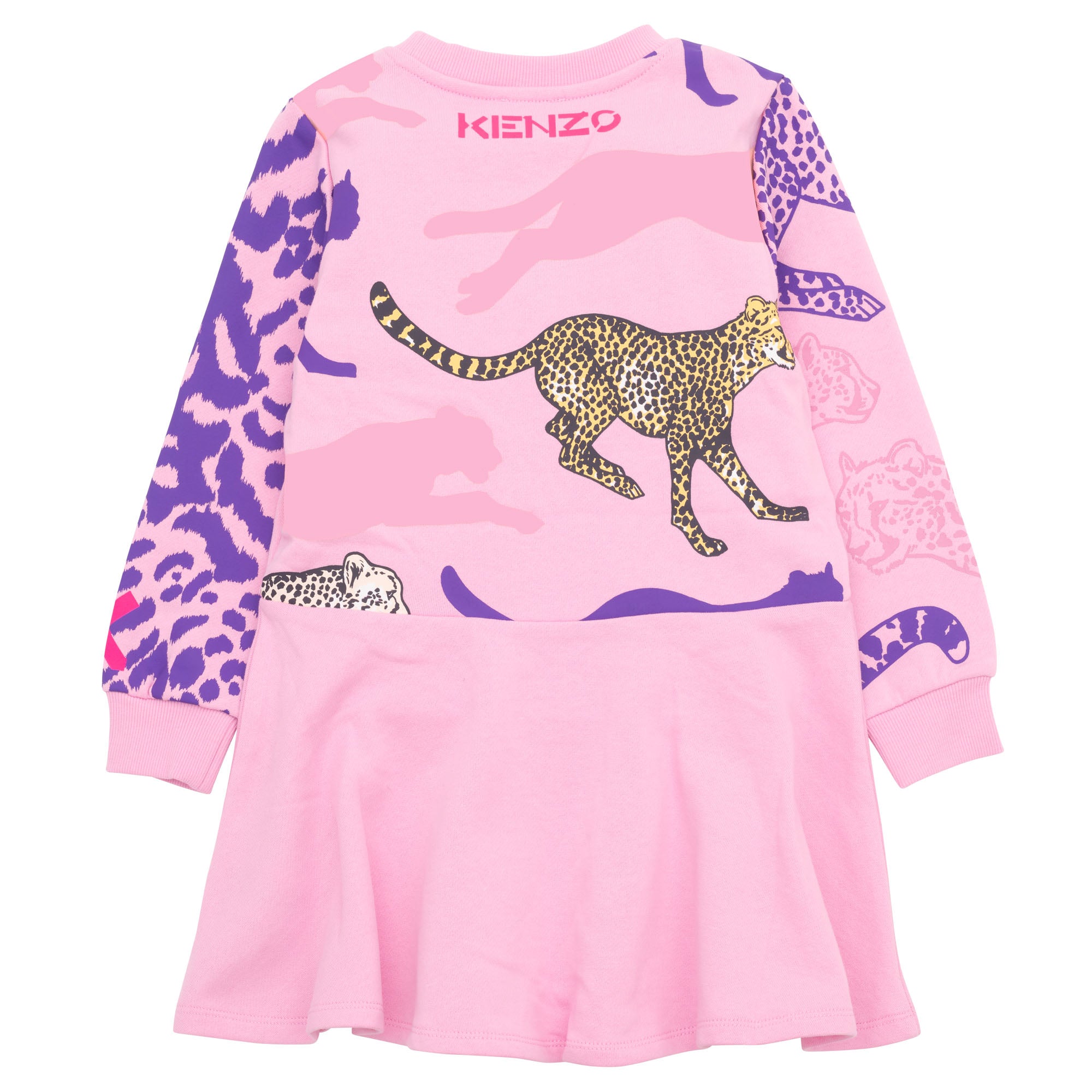 Girls Pink Printed Cotton Dress