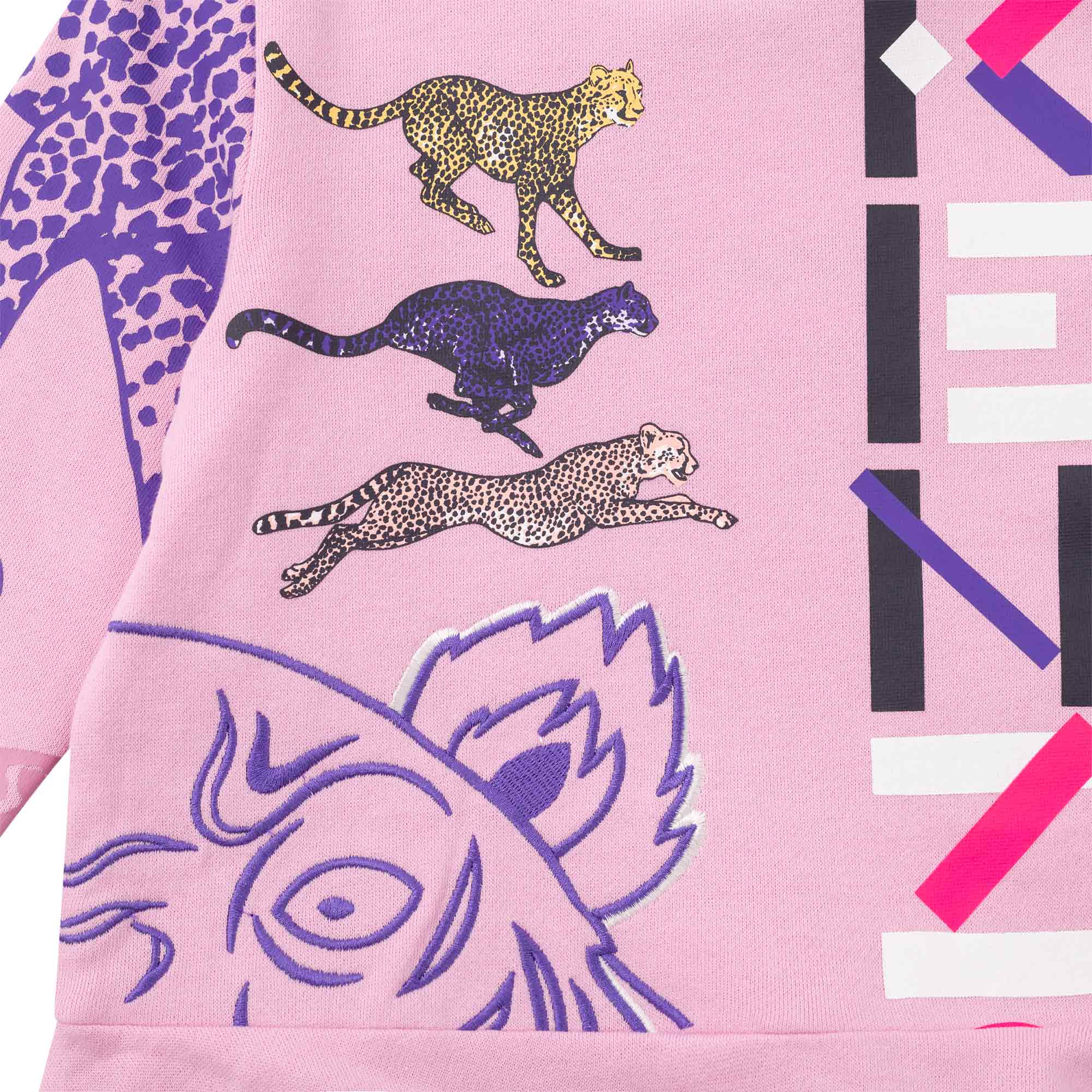 Girls Pink Printed Cotton Dress