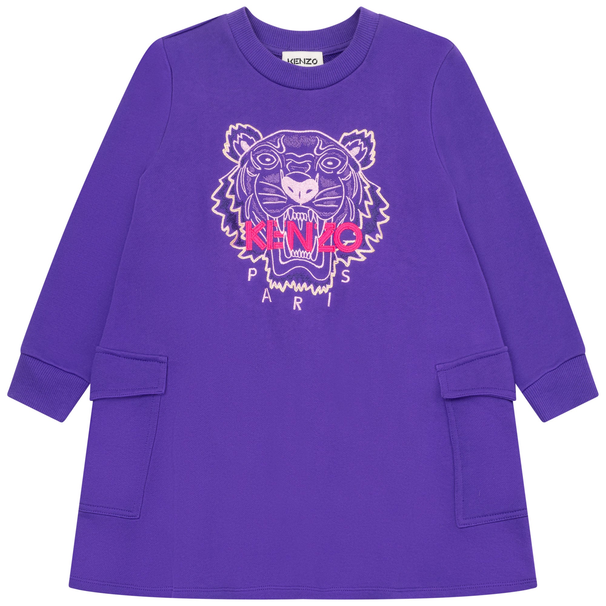 Girls Purple Tiger Cotton Dress