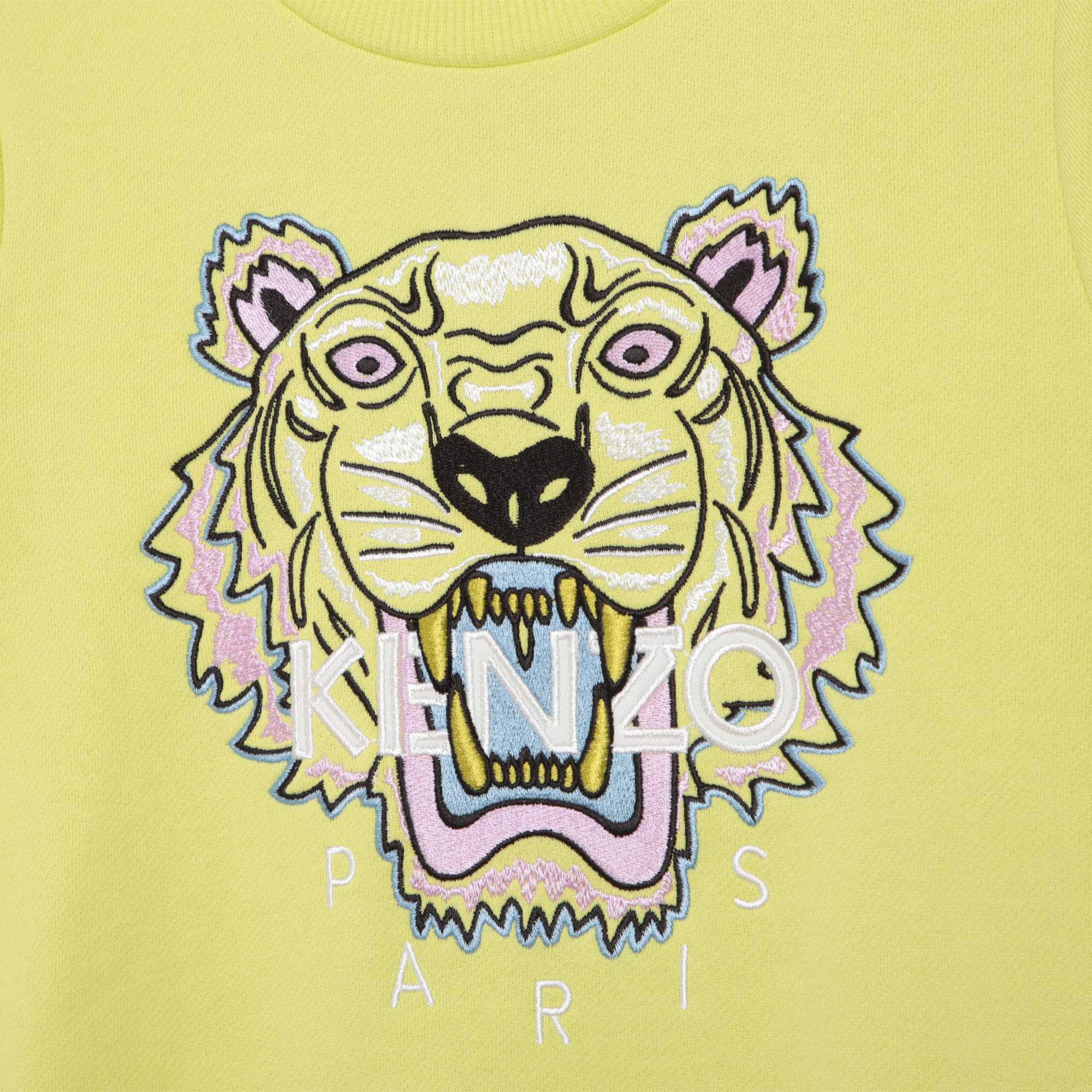 Girls Yellow Tiger Sweatshirt Dress