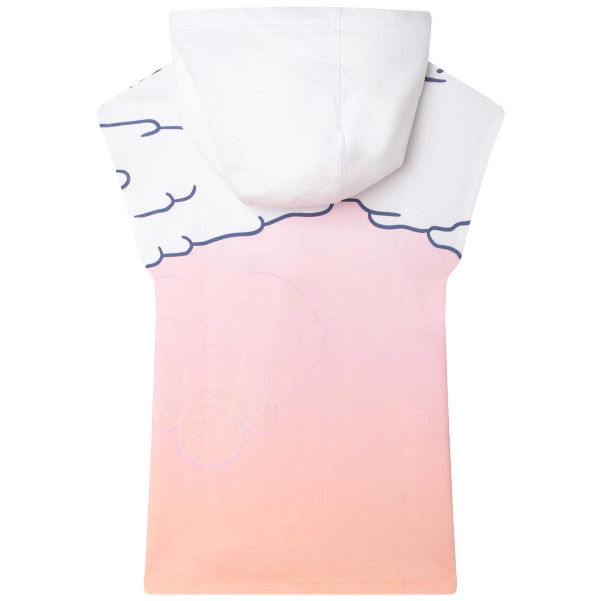 Girls White Hooded Dress