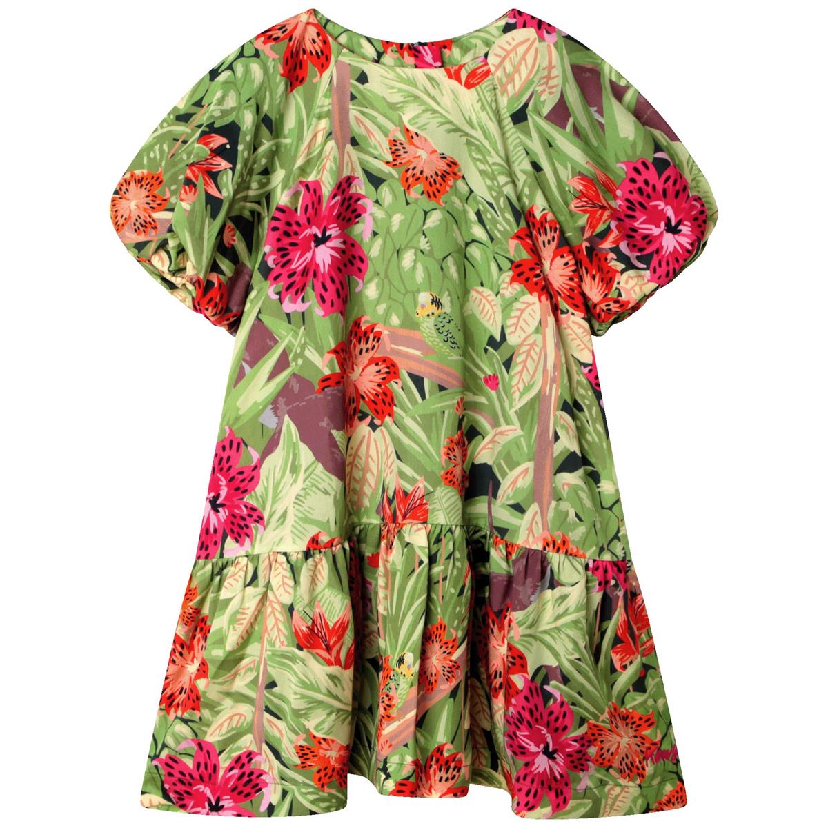 Girls Green Flower Dress