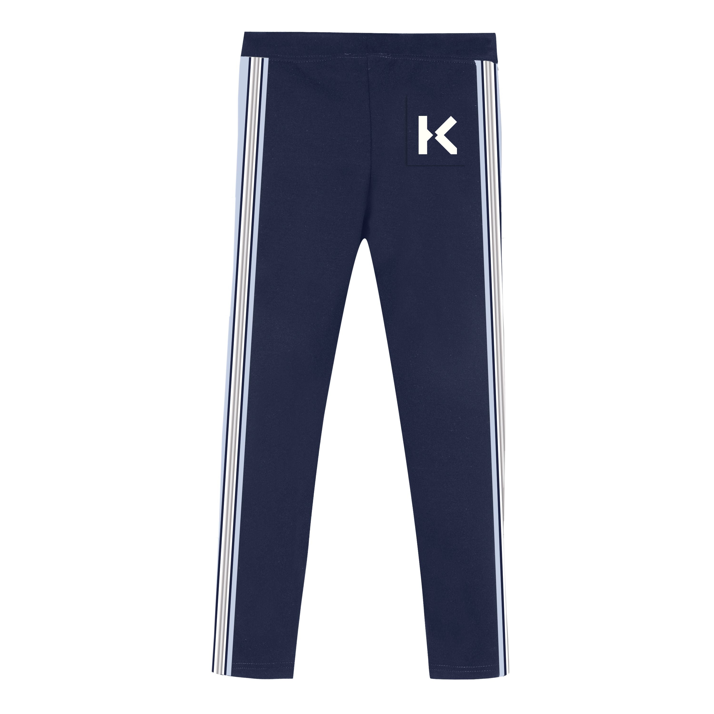Girls Blue Logo Leggings