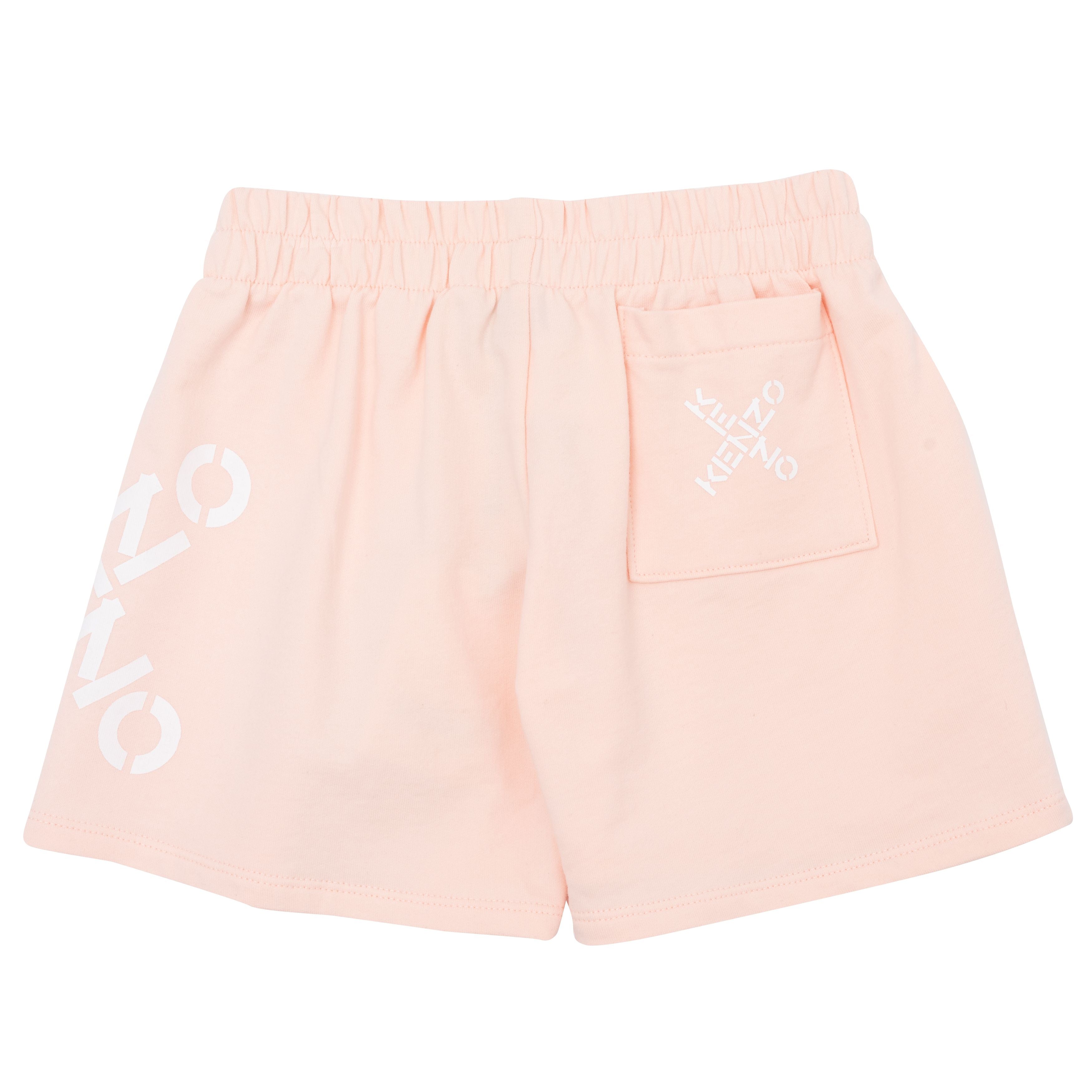 Girls Pink Cotton Shorts