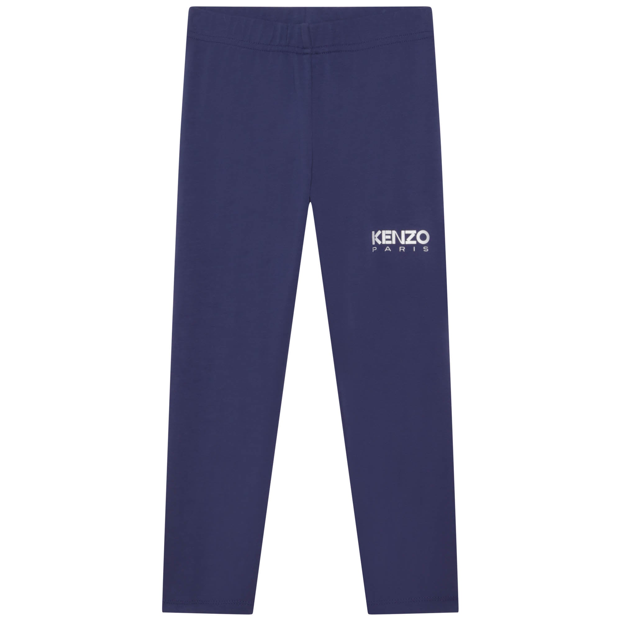 Girls Blue Logo Cotton Leggings