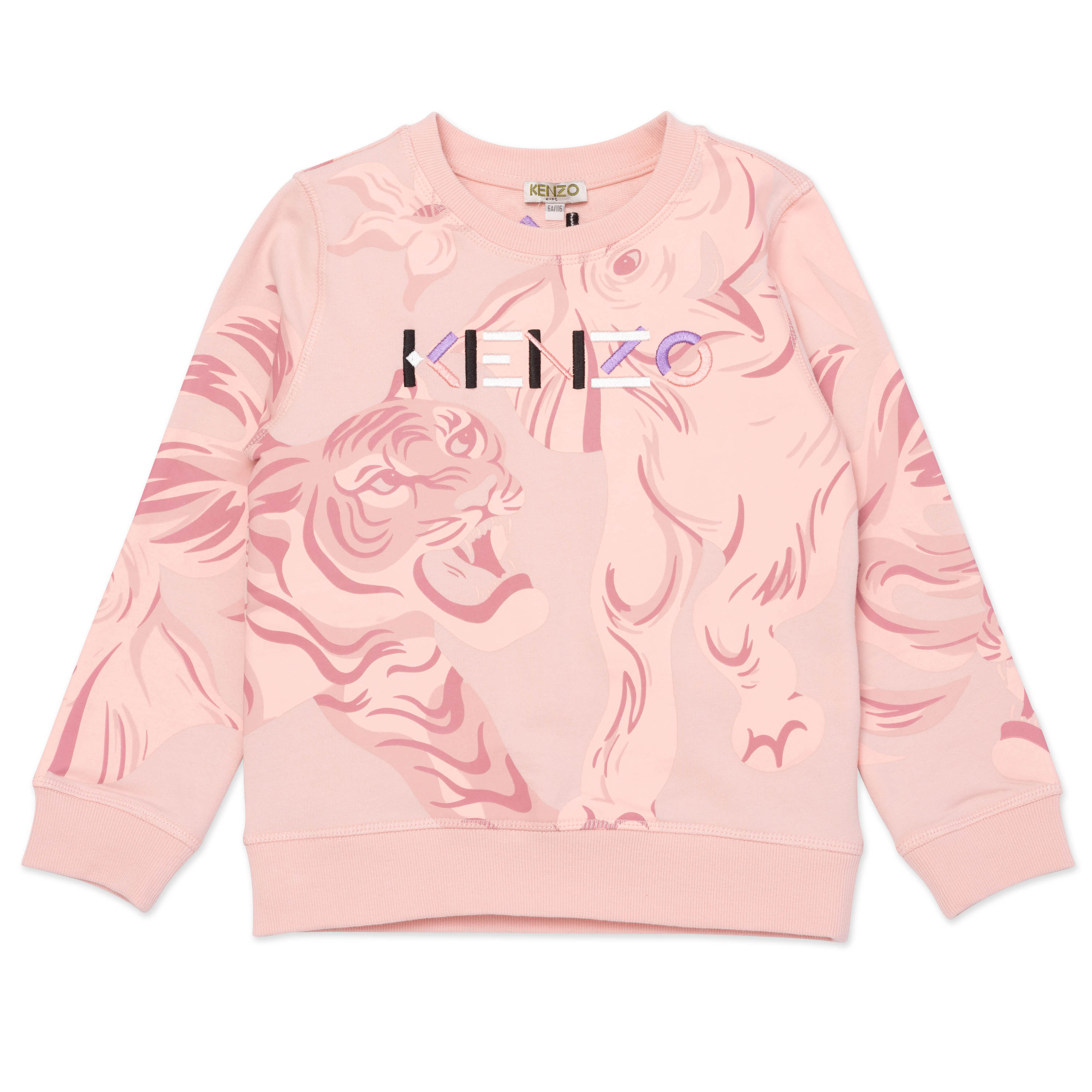 Girls Pink Logo Cotton Sweatshirt