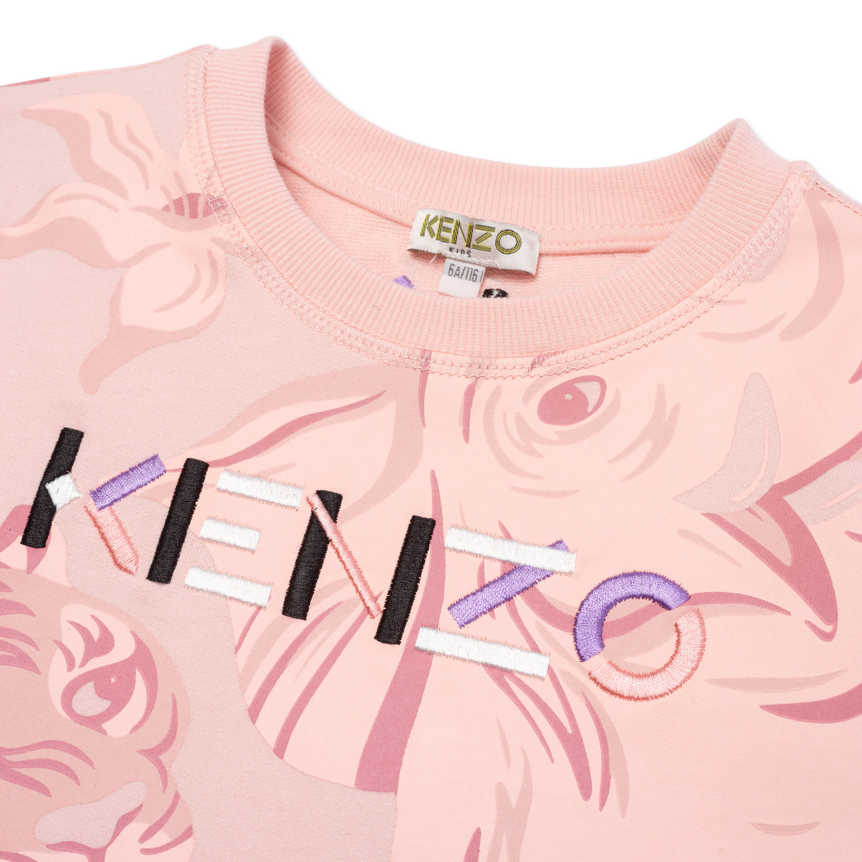 Girls Pink Logo Cotton Sweatshirt