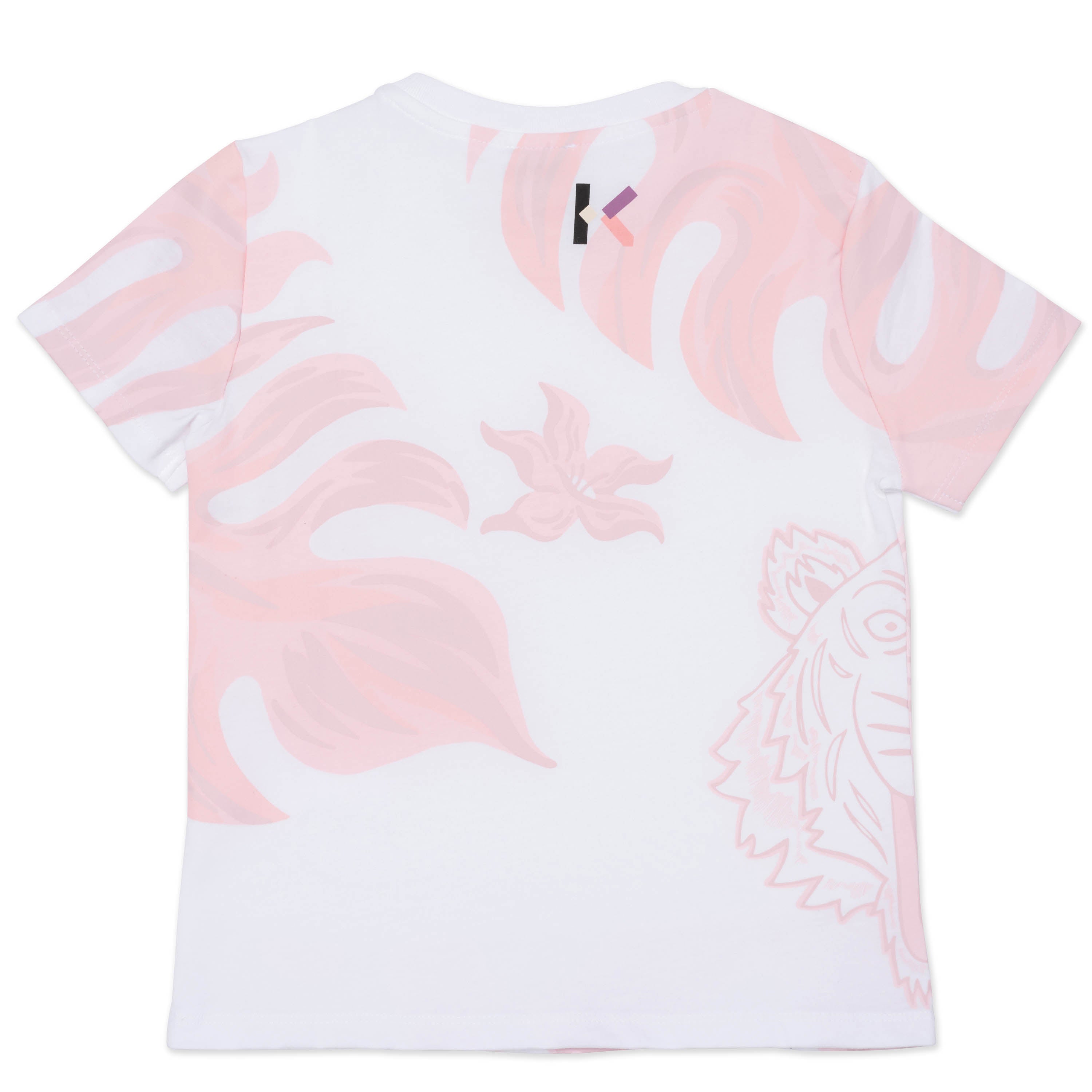Girls White Logo Cotton T-Shirt