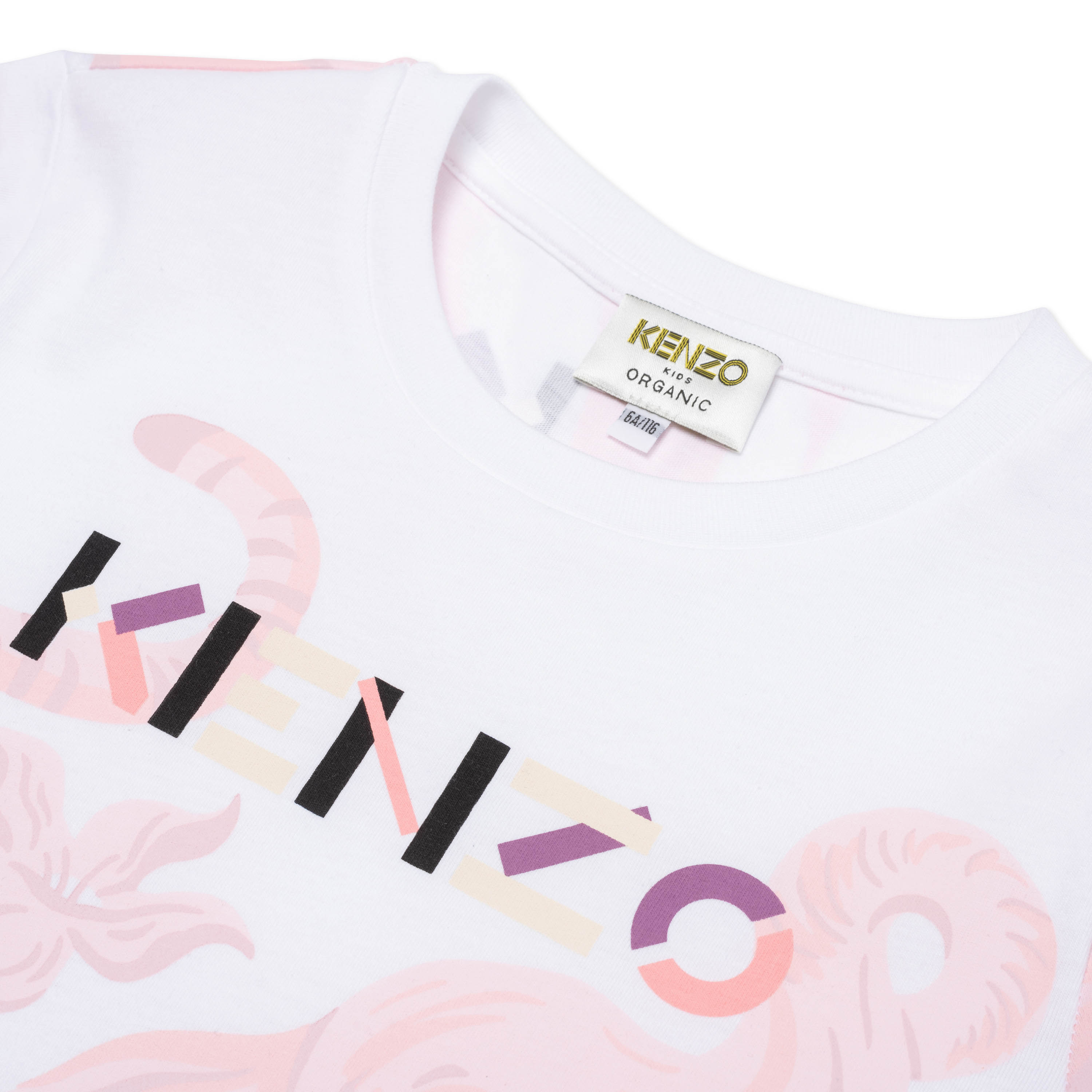 Girls White Logo Cotton T-Shirt