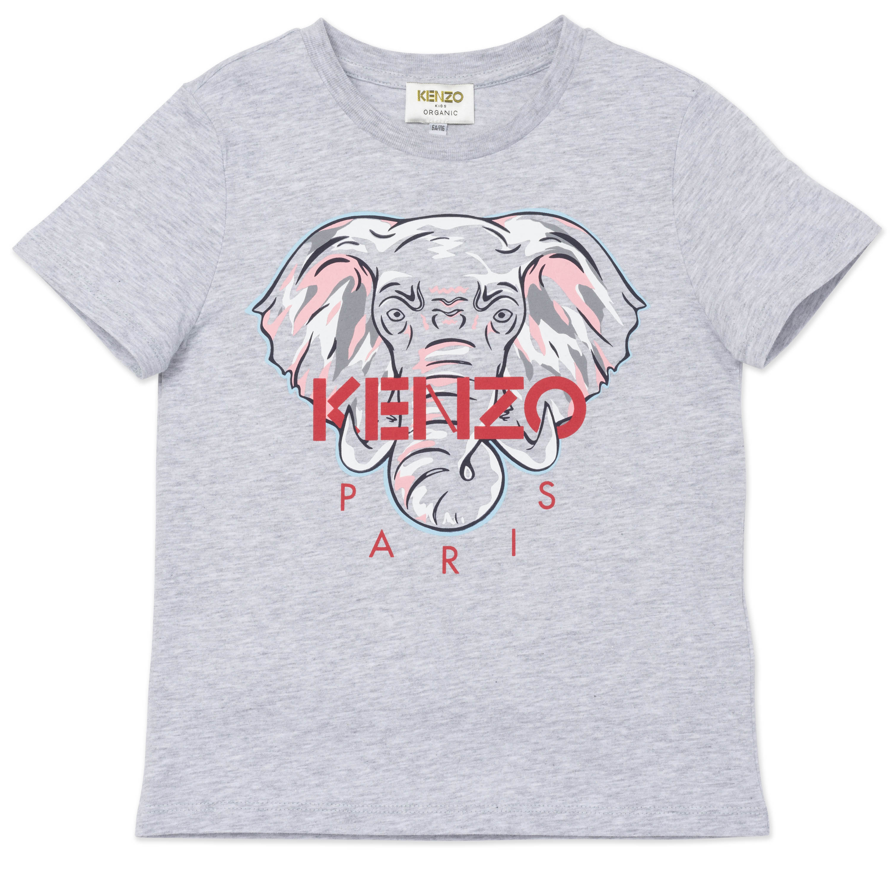 Girls Grey Elephant Cotton T-Shirt