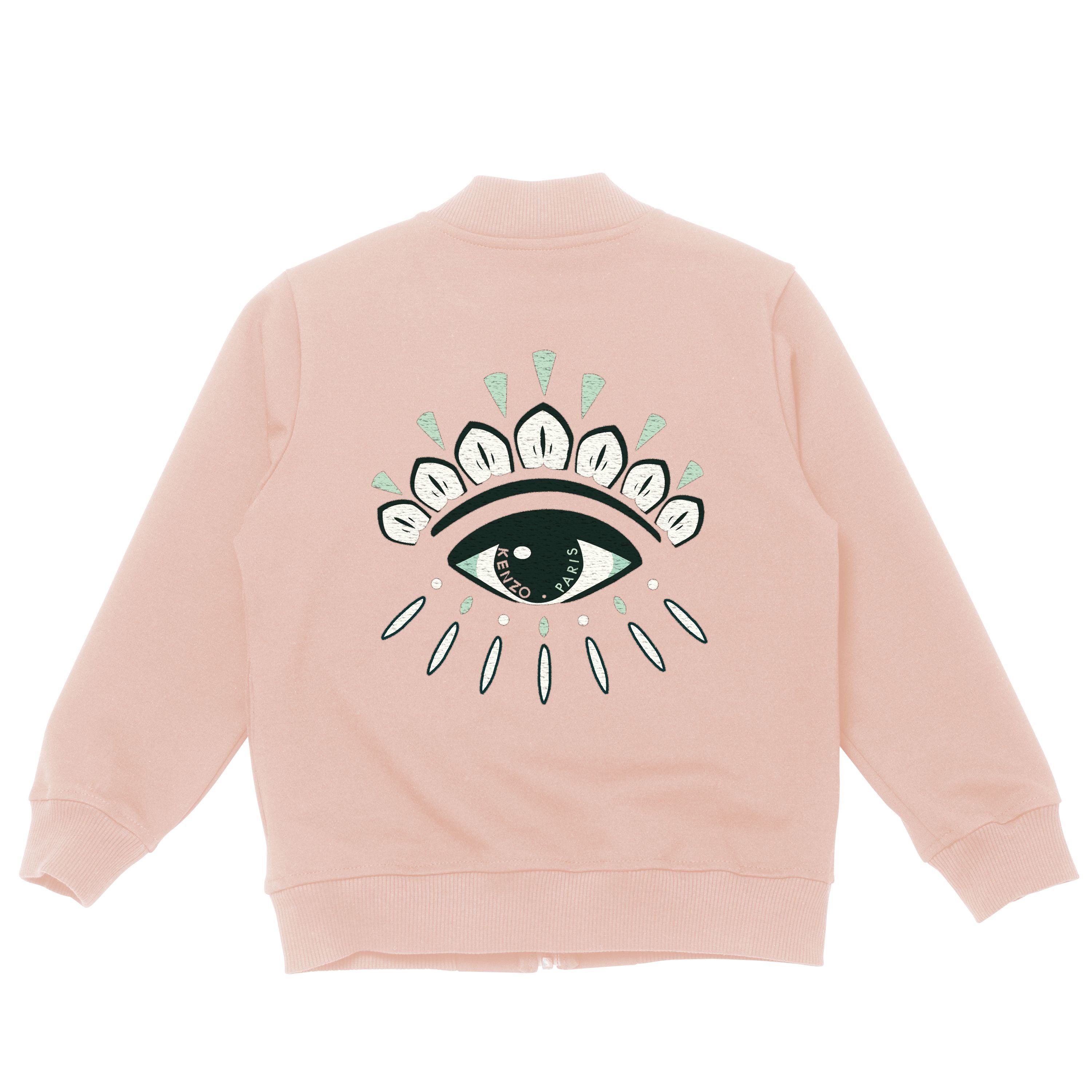 Girls Pink Logo Zip-Up Top