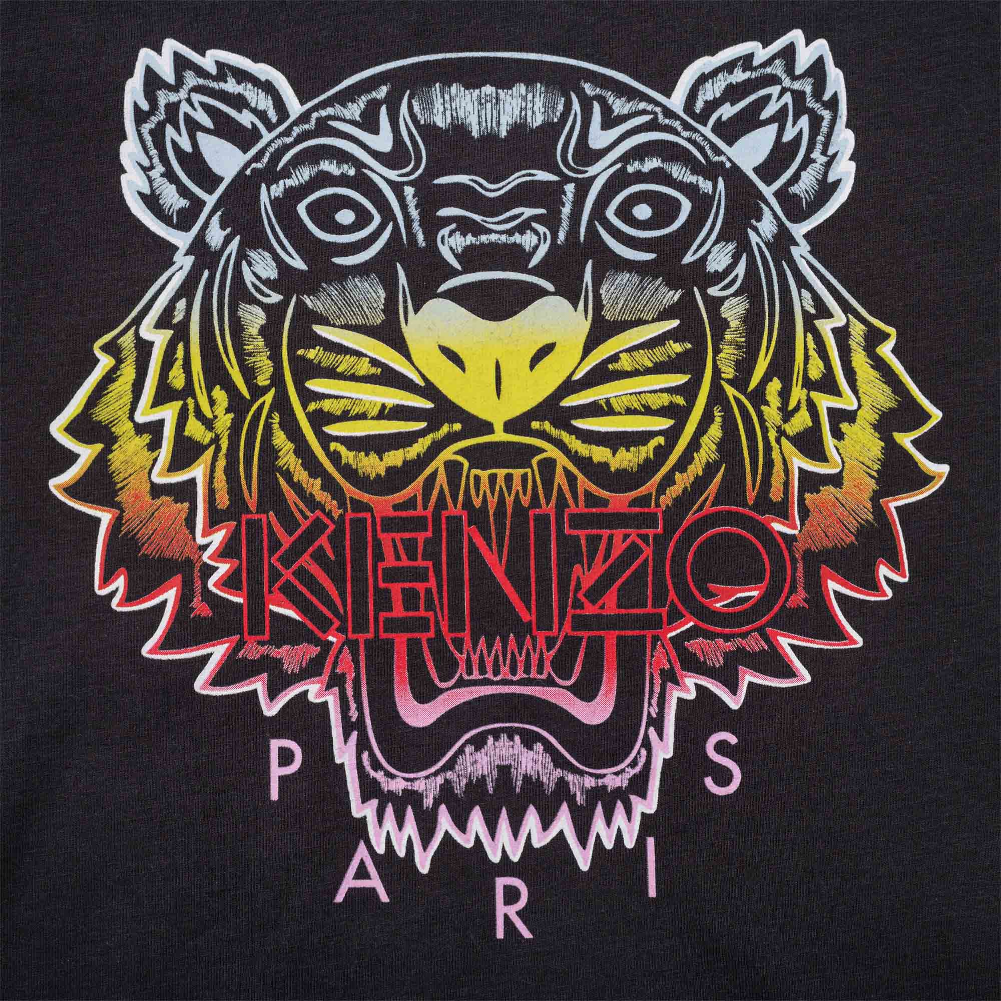 Girls Navy Tiger Cotton T-Shirt