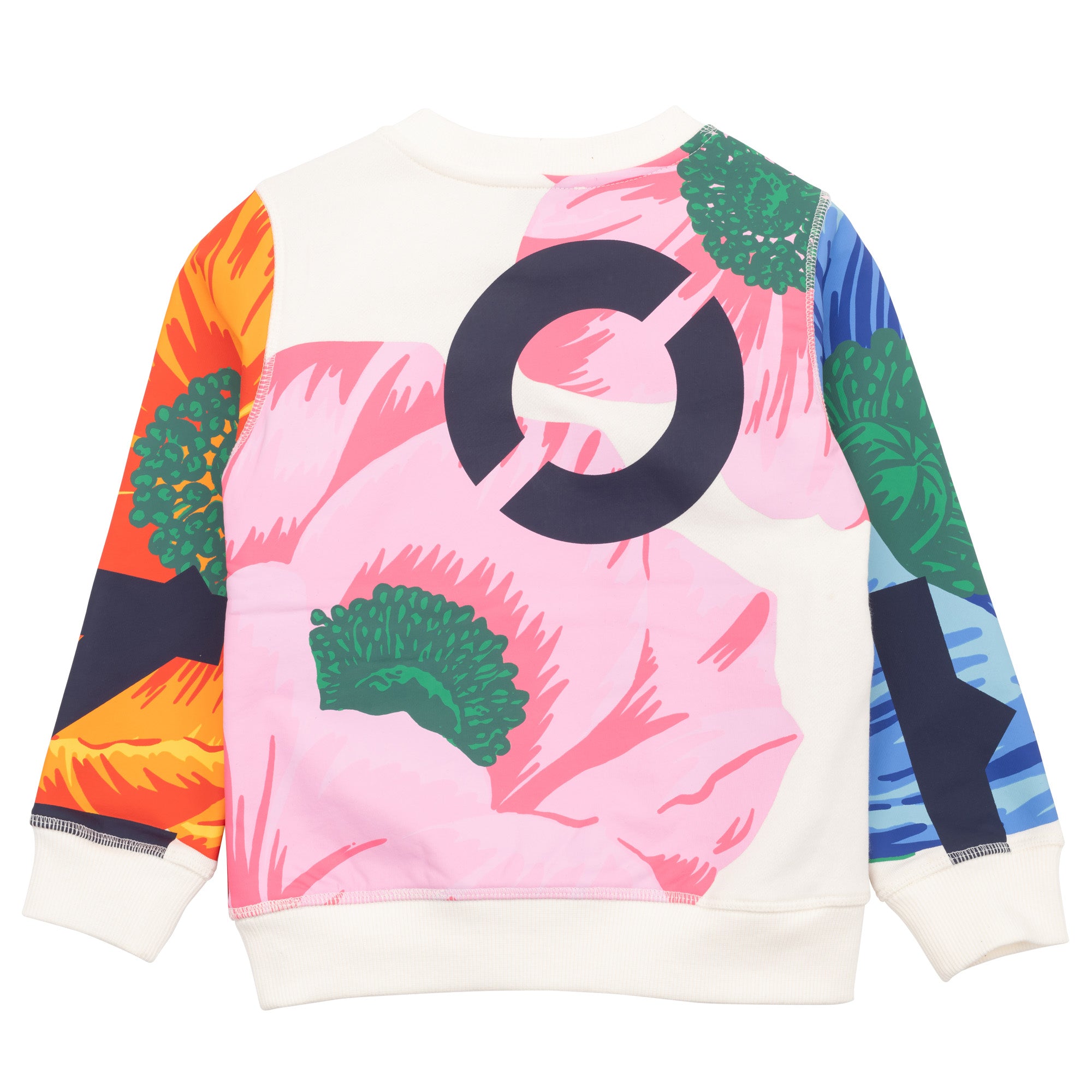 Girls Ivory Printed Cotton Sweatshirt
