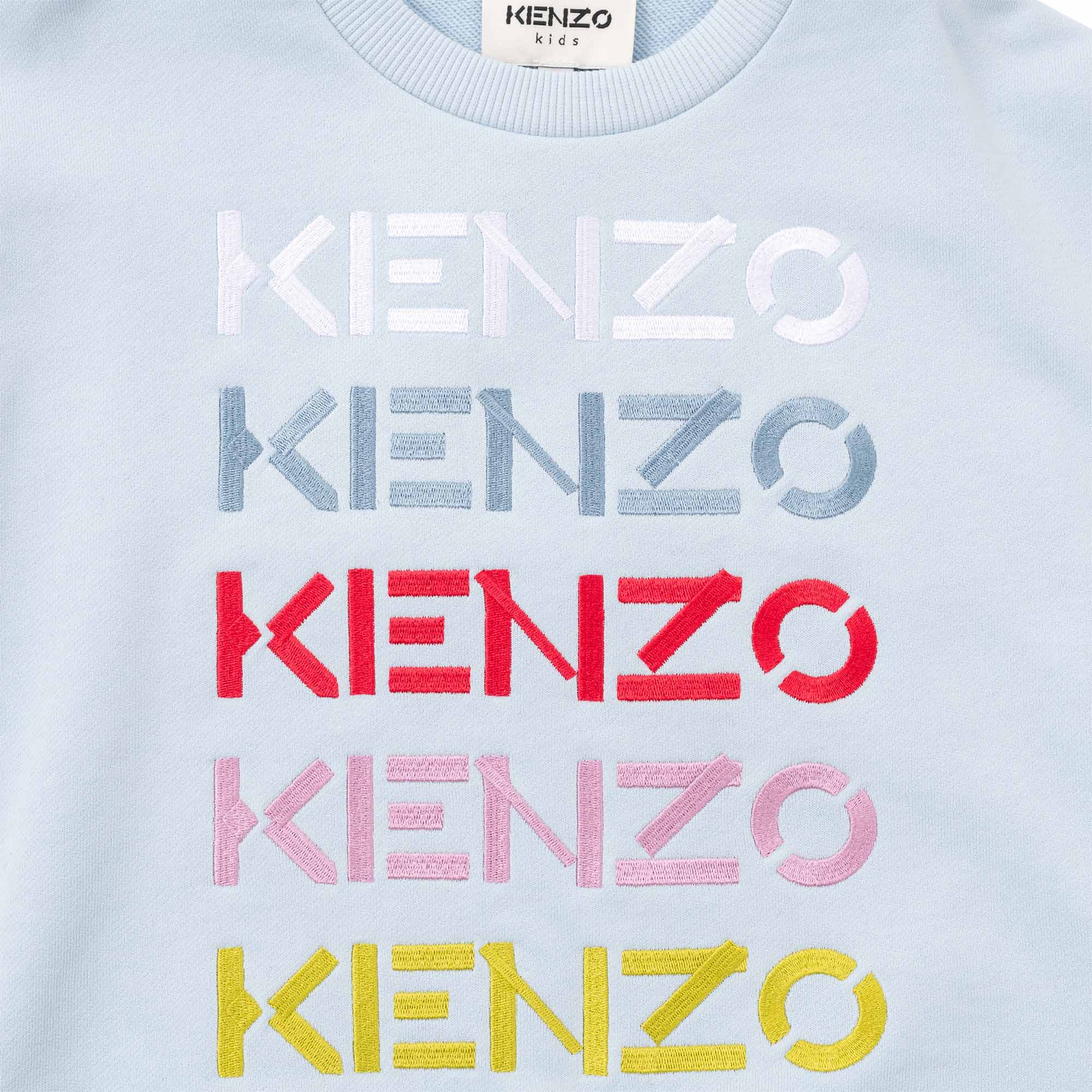 Girls Blue Embroidered Logo Sweatshirt