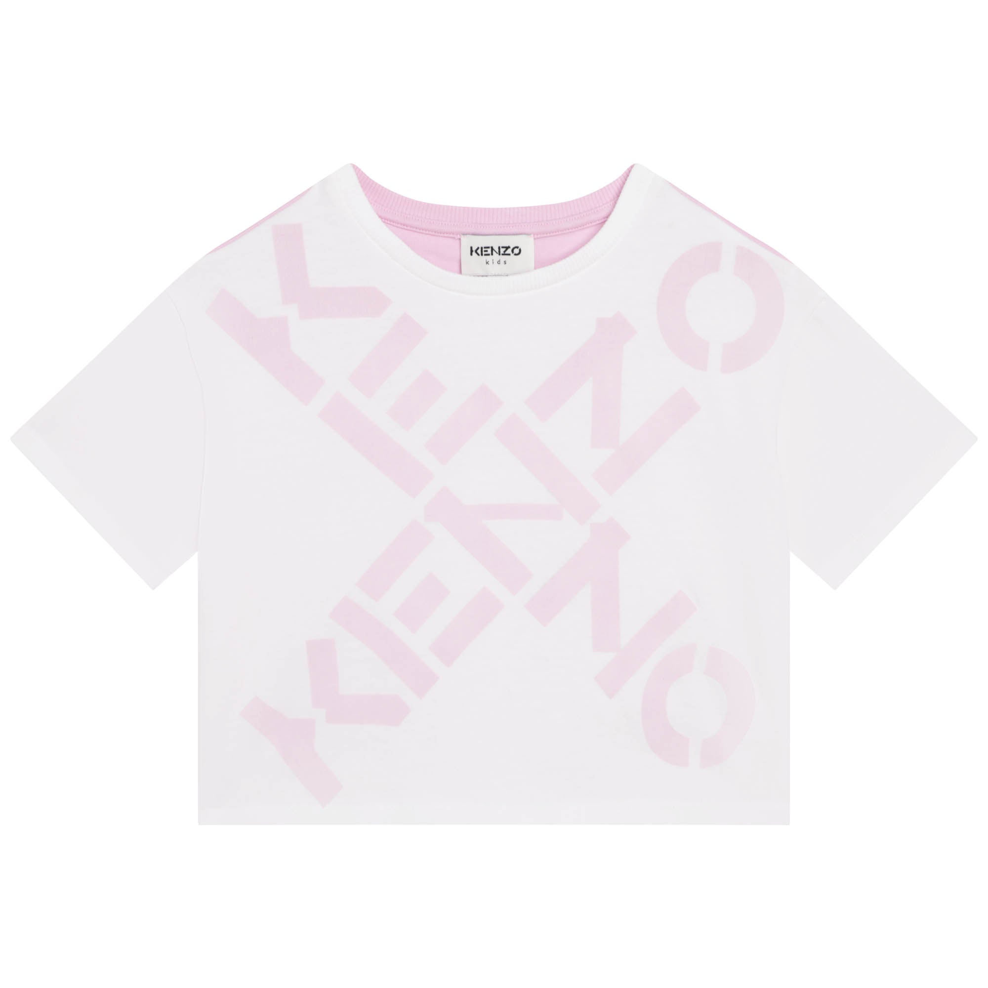 Girls White Logo Cotton T-Shirt