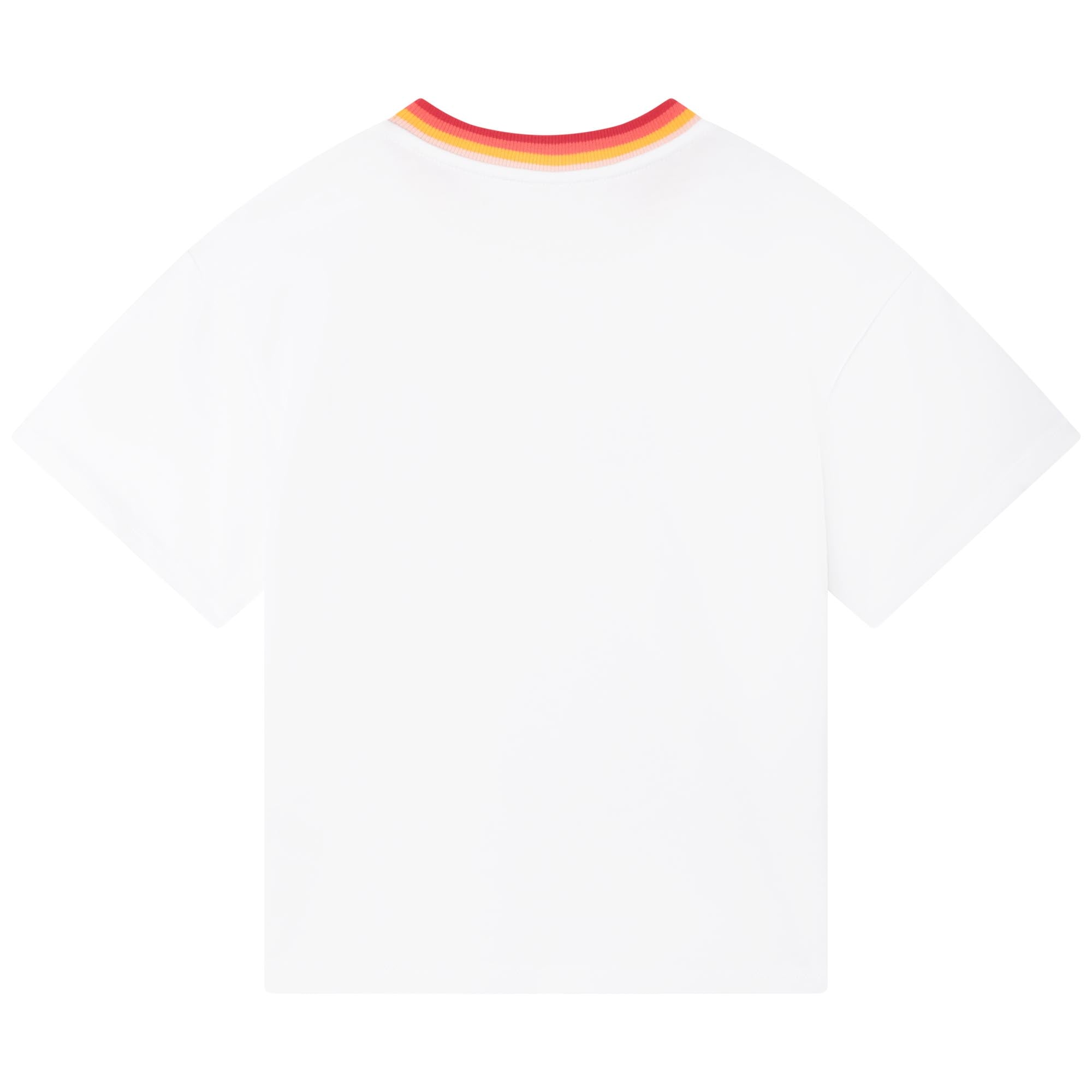 Girls White Logo Cotton T-Shirt