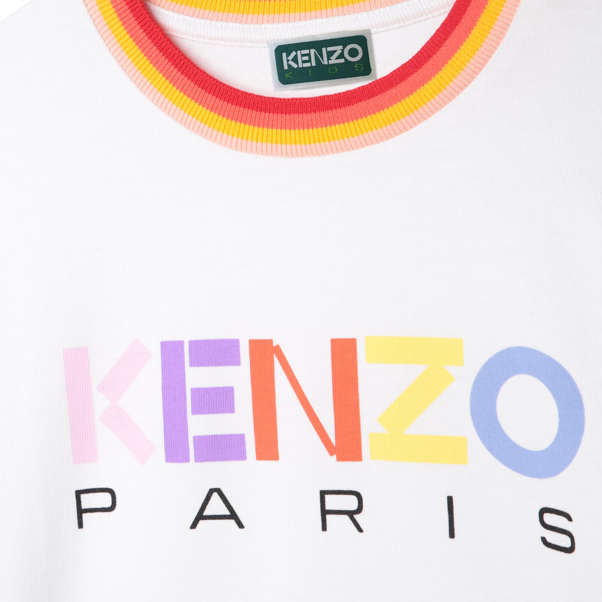 Girls White Logo Cotton T-Shirt