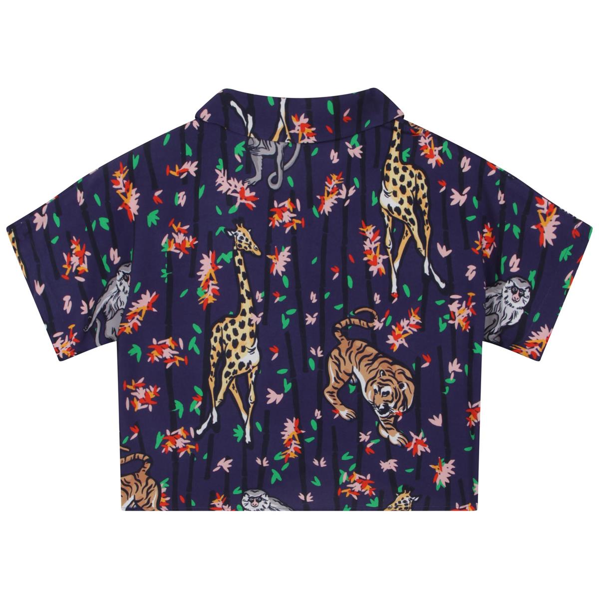 Girls Blue Printed Shirt