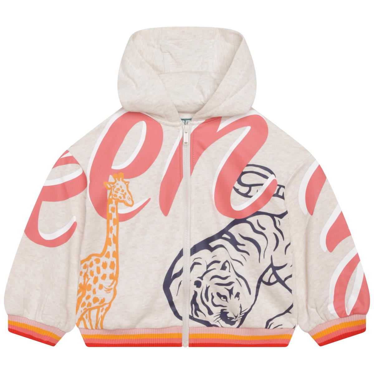 Girls Grey Zip-Up Top