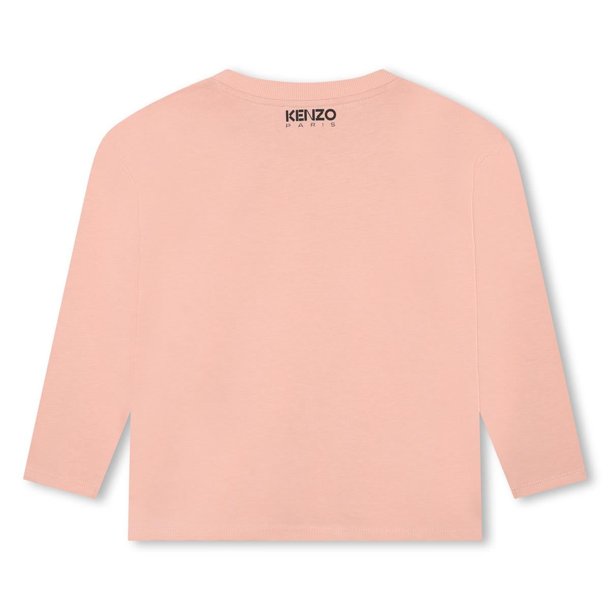 Girls Pink Printed Cotton T-Shirt