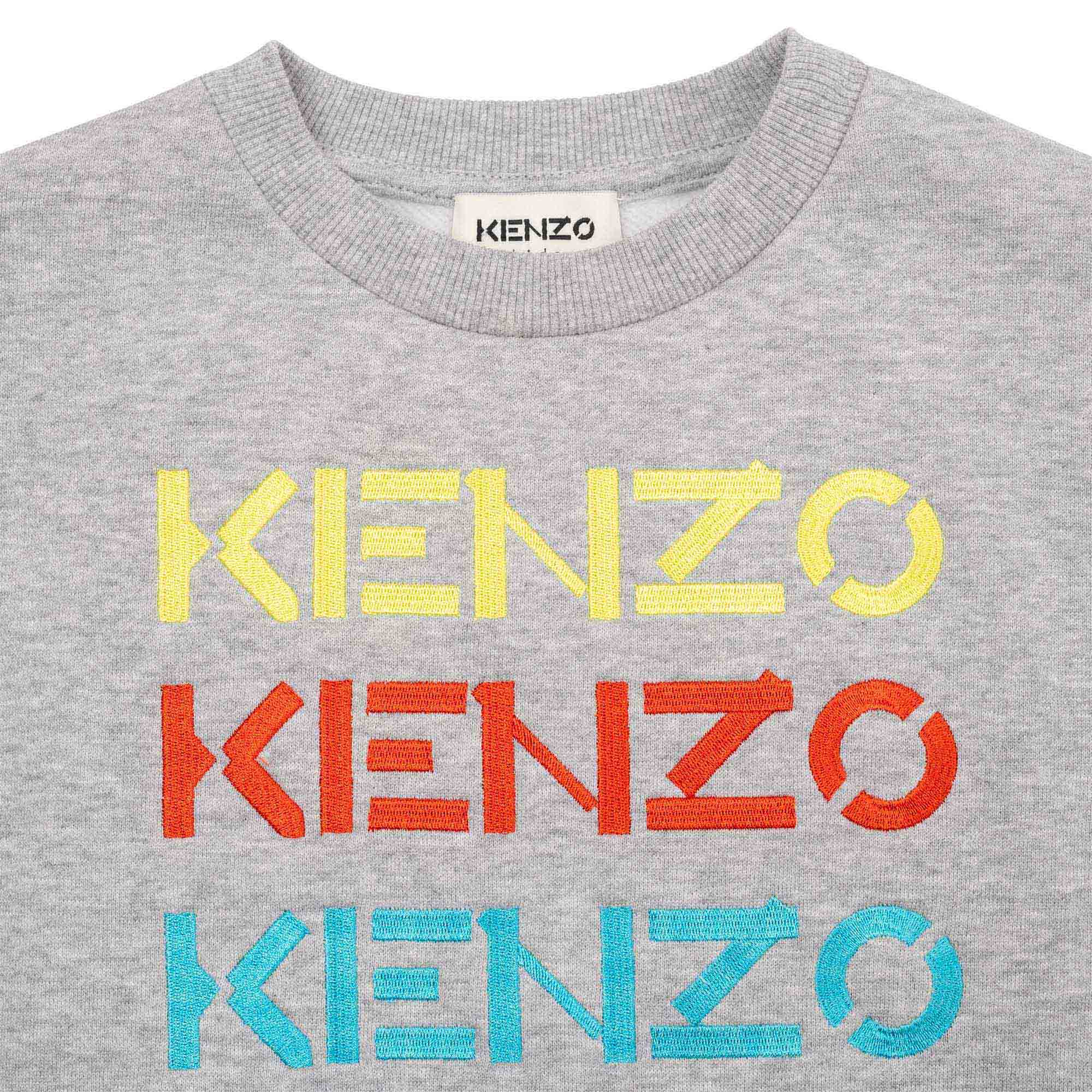 Boys Grey Logo Cotton Sweatshirt